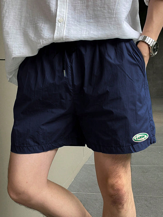 Men Casual Plaid Pattern Drawstring Waist Short Pants For Summer