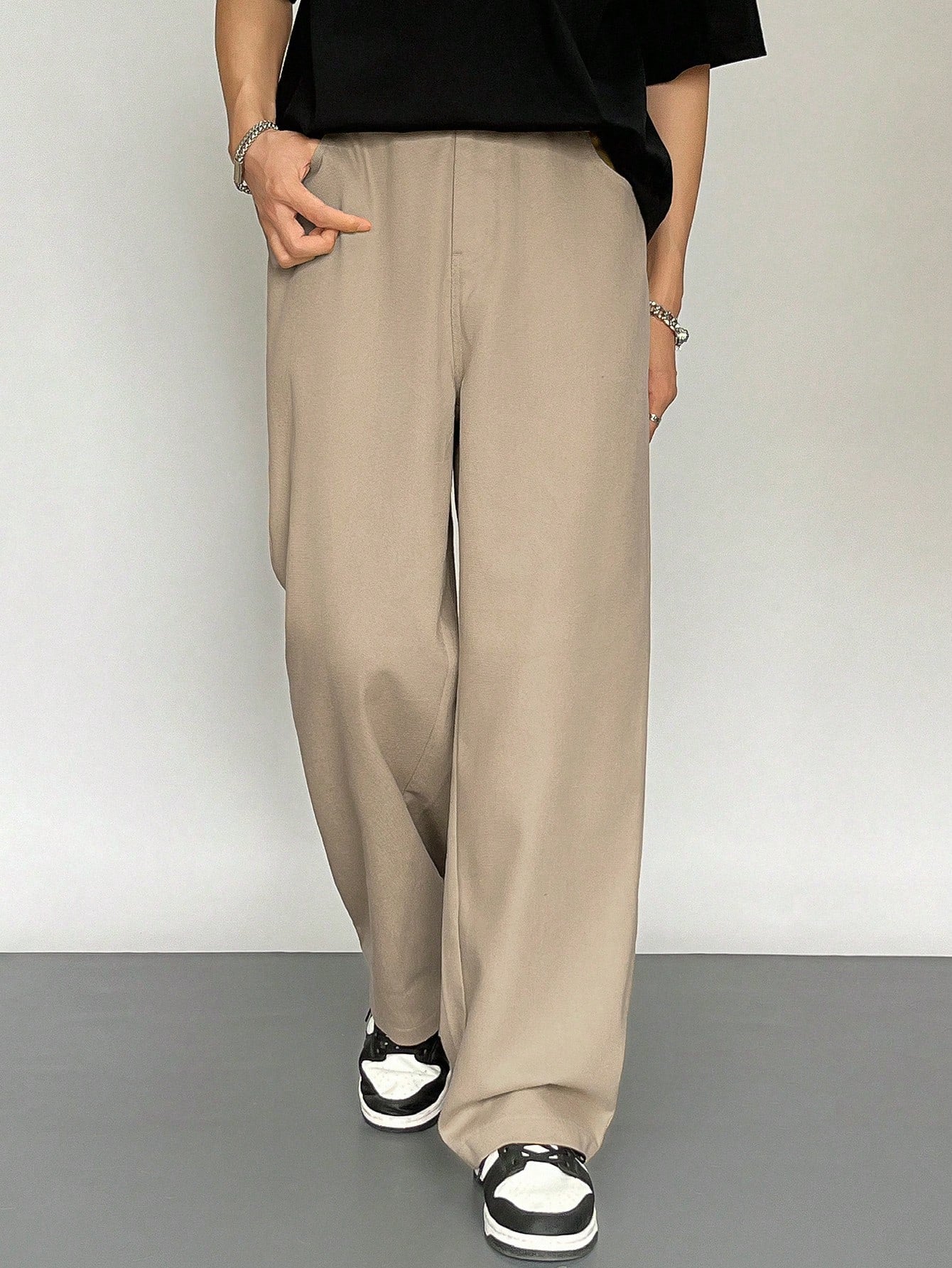 Men Casual Solid Colored Straight Pants For Four Seasons