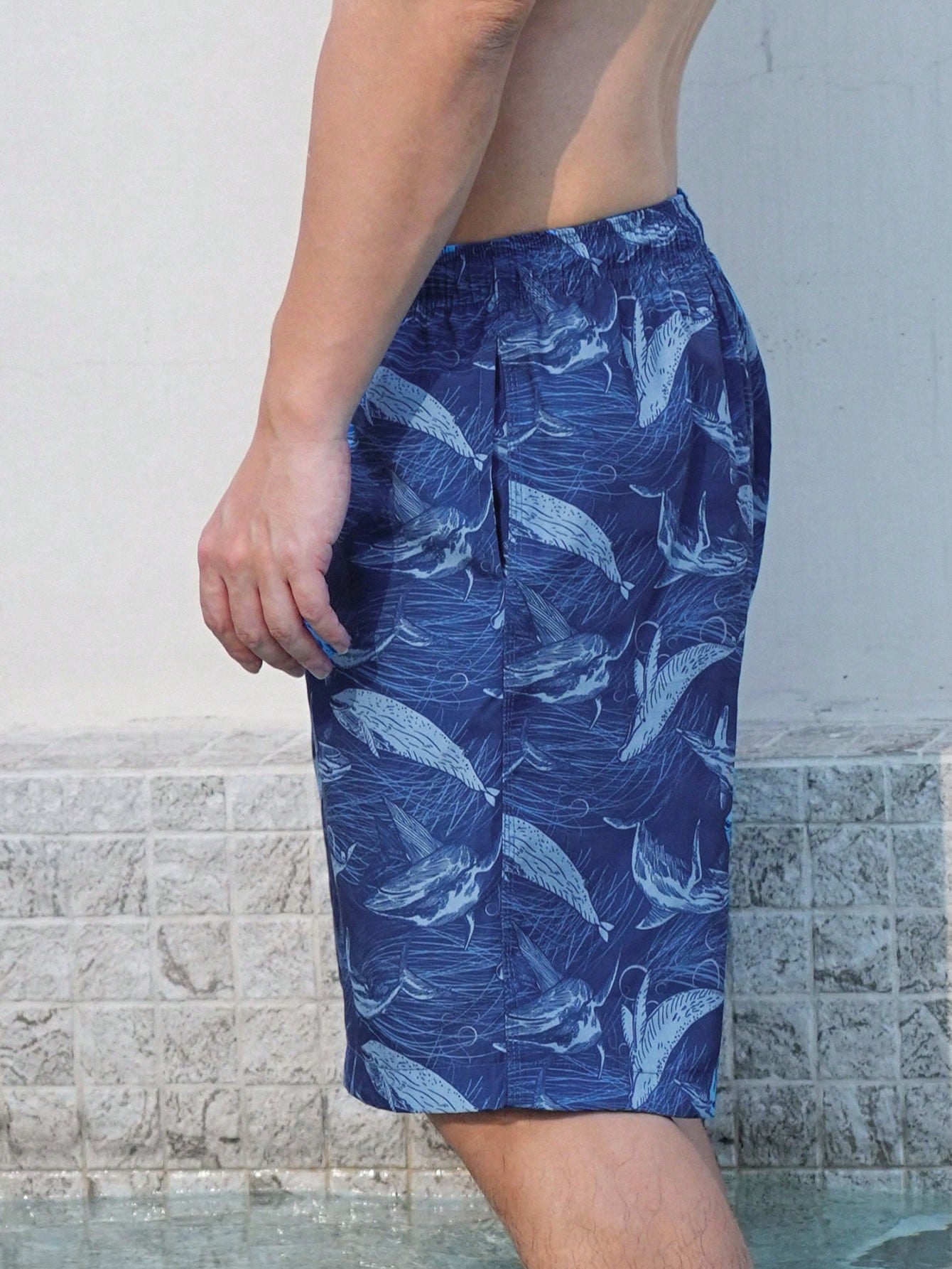 Men Summer Shark Print Shorts