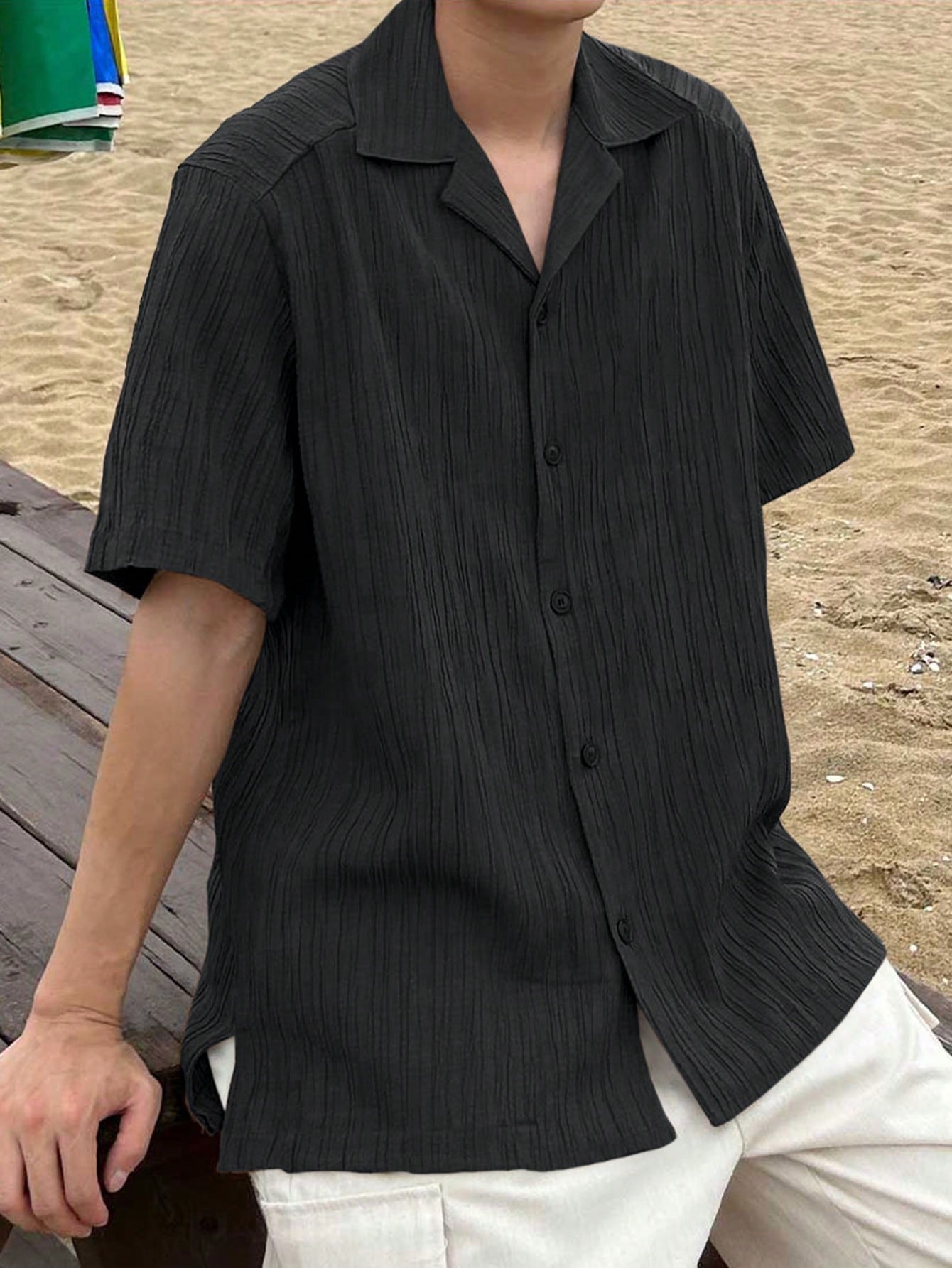 Men's Summer Solid Short Sleeve Casual Shirt