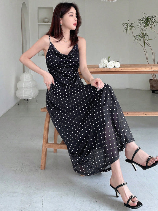 Women's Polka Dot Printed Summer Cami Dress