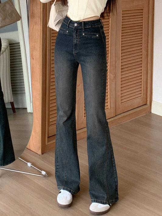 Women's Flared Jeans With Zipper Fly