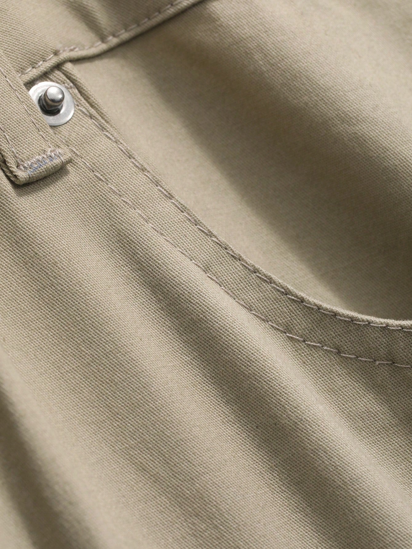 Men's Spring/Summer Plain Solid Color Zipper Pocket Pants With Built-In Belt