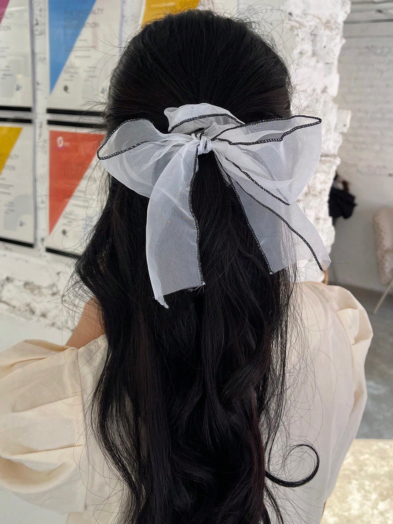 Ladies' Fashionable Versatile Mesh Ribbon Hair Scrunchies