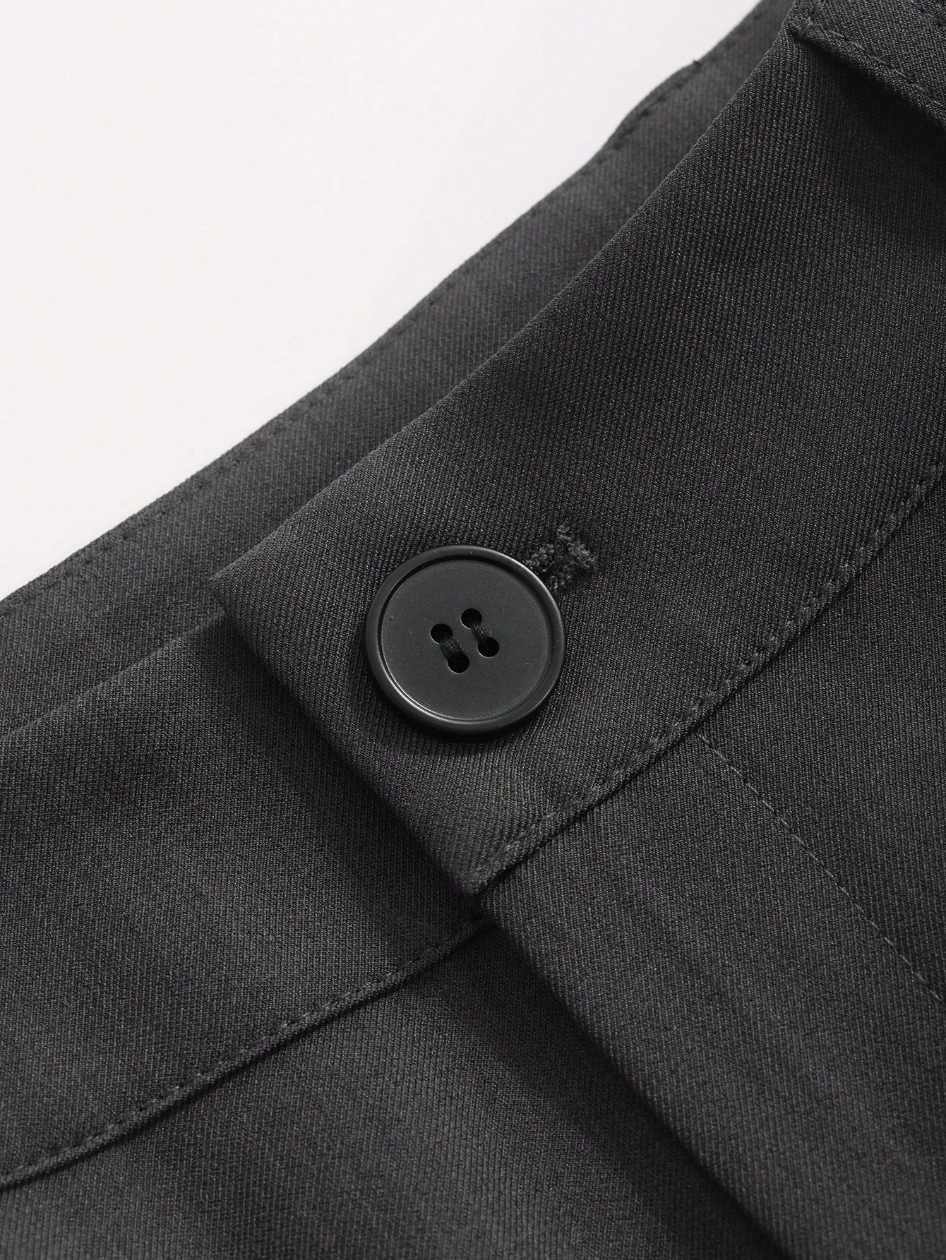 Solid Color Zipper Pocket Pleated Suit Pants