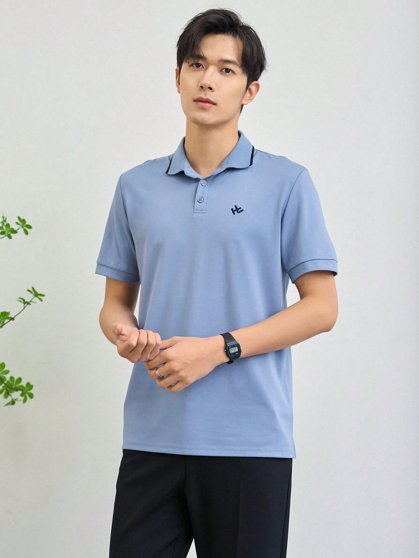 Men's Summer Polo Shirt With Letter Embroidery