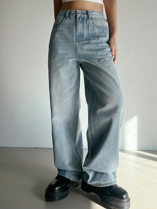 Ladies' Straight Leg Jeans With Pockets