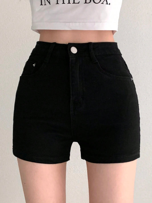Women's Solid Color Skinny Stretch Shorts