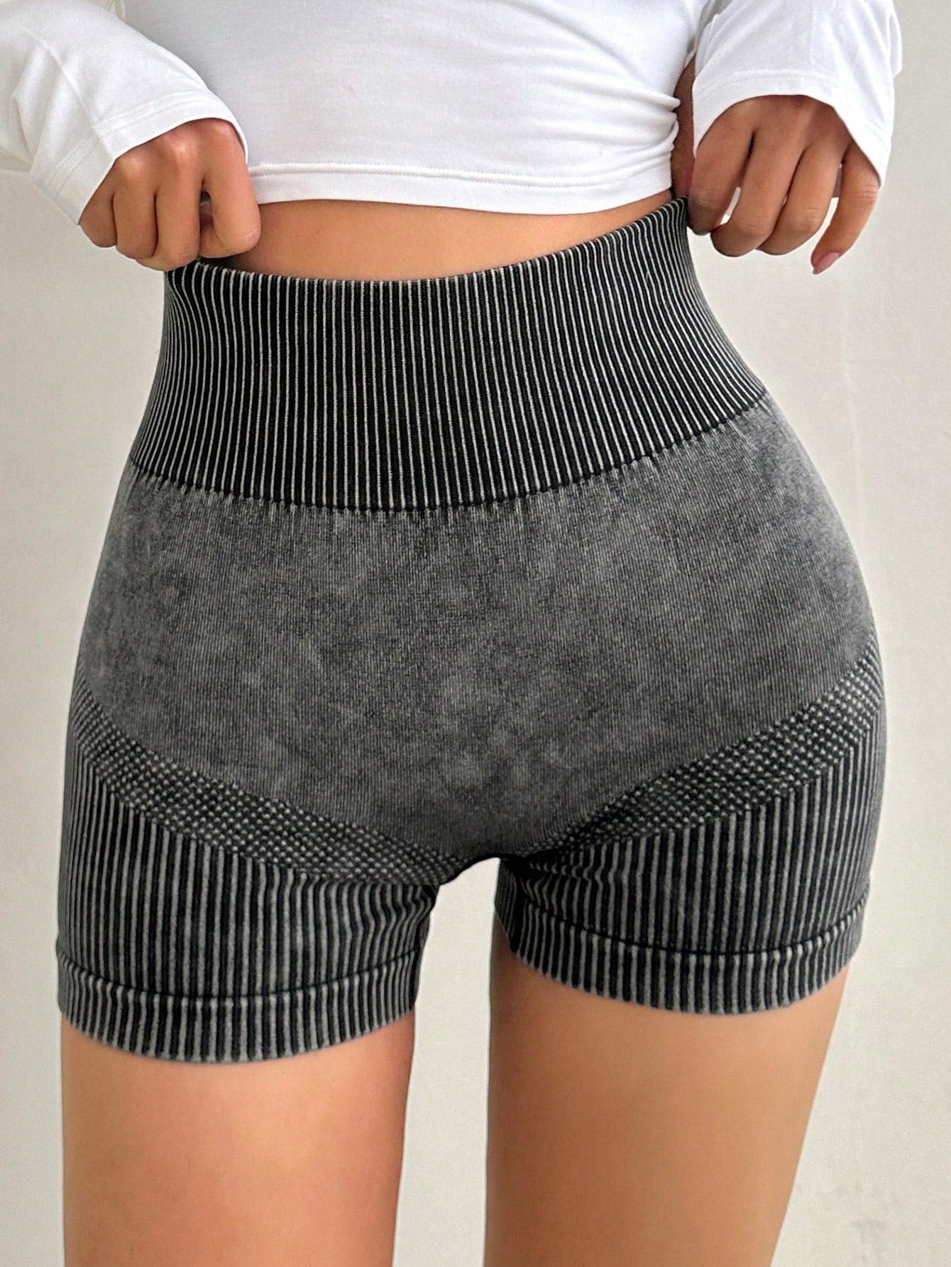 Solid Color High Waist Butt Lifting Shorts