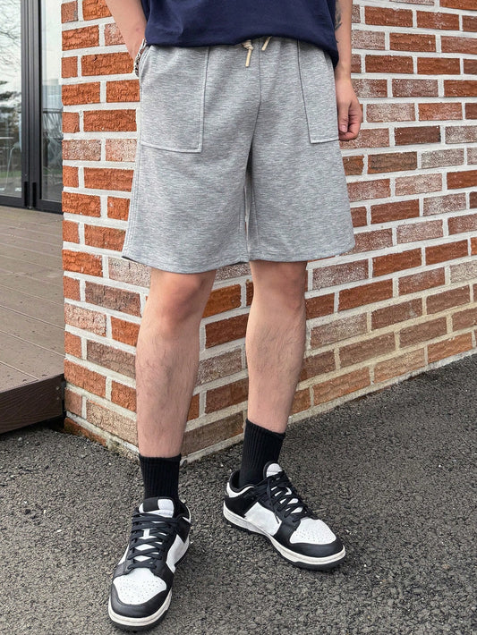 Men's Solid Color Shorts With Pockets For Summer