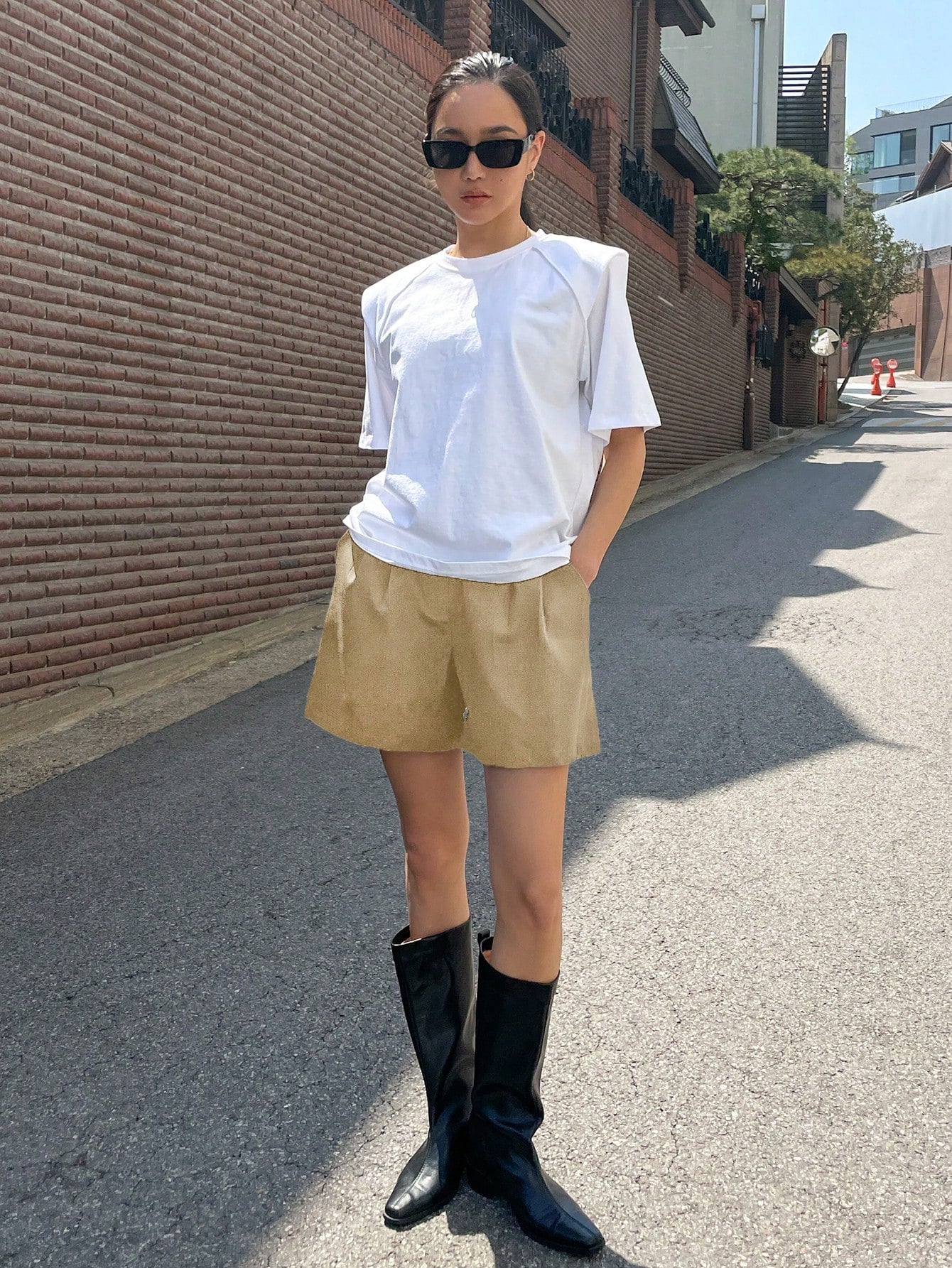 Women's Solid Color Shorts With Pockets For Summer