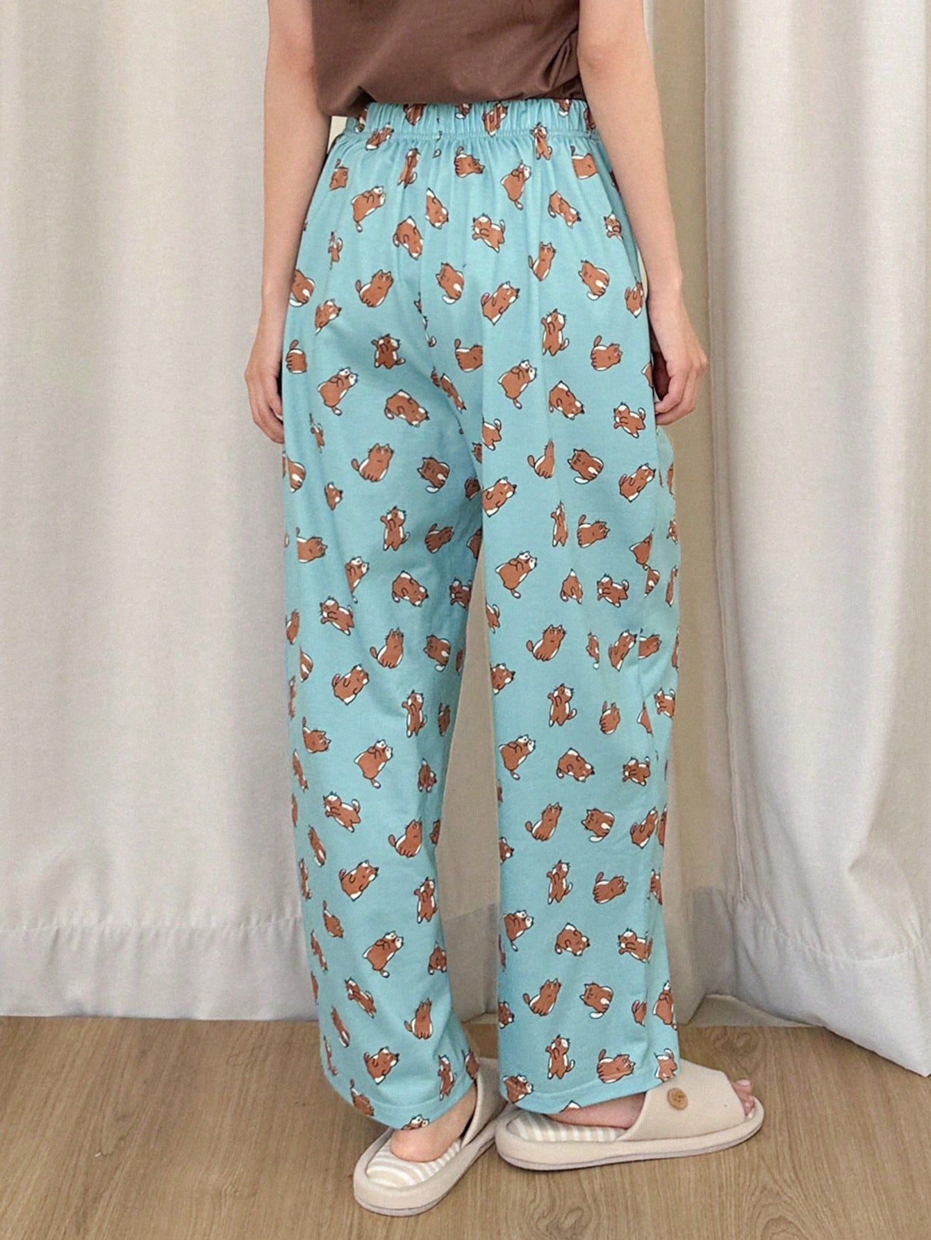 Cute Cat Patterned Casual Comfortable Pajama Pants