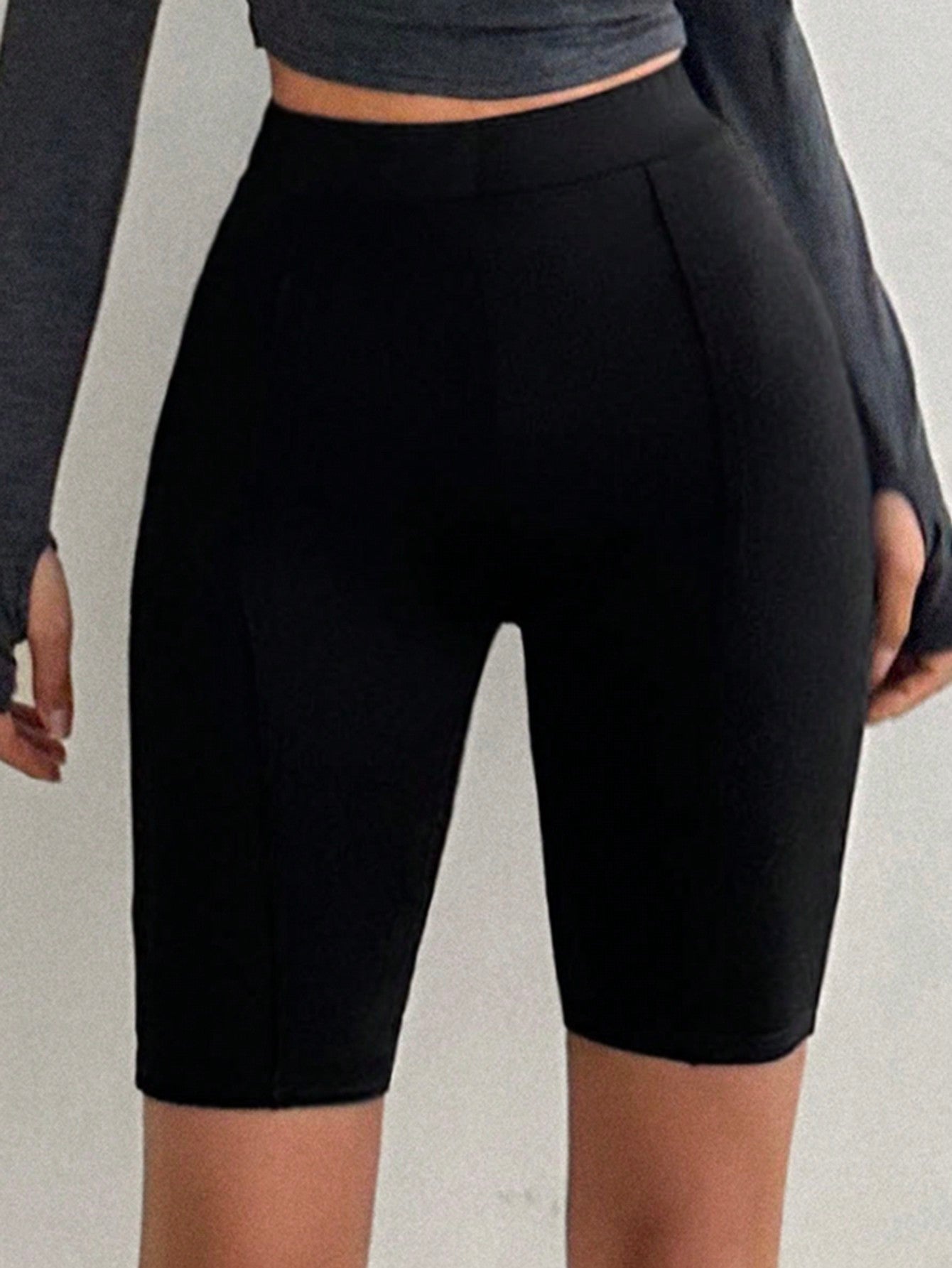 Women's Solid Color Basic Leggings, Suitable For Daily Wear