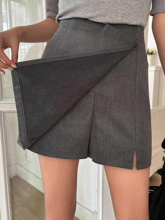 Solid Color Asymmetric Skirt Pants For Women, Perfect For Summer