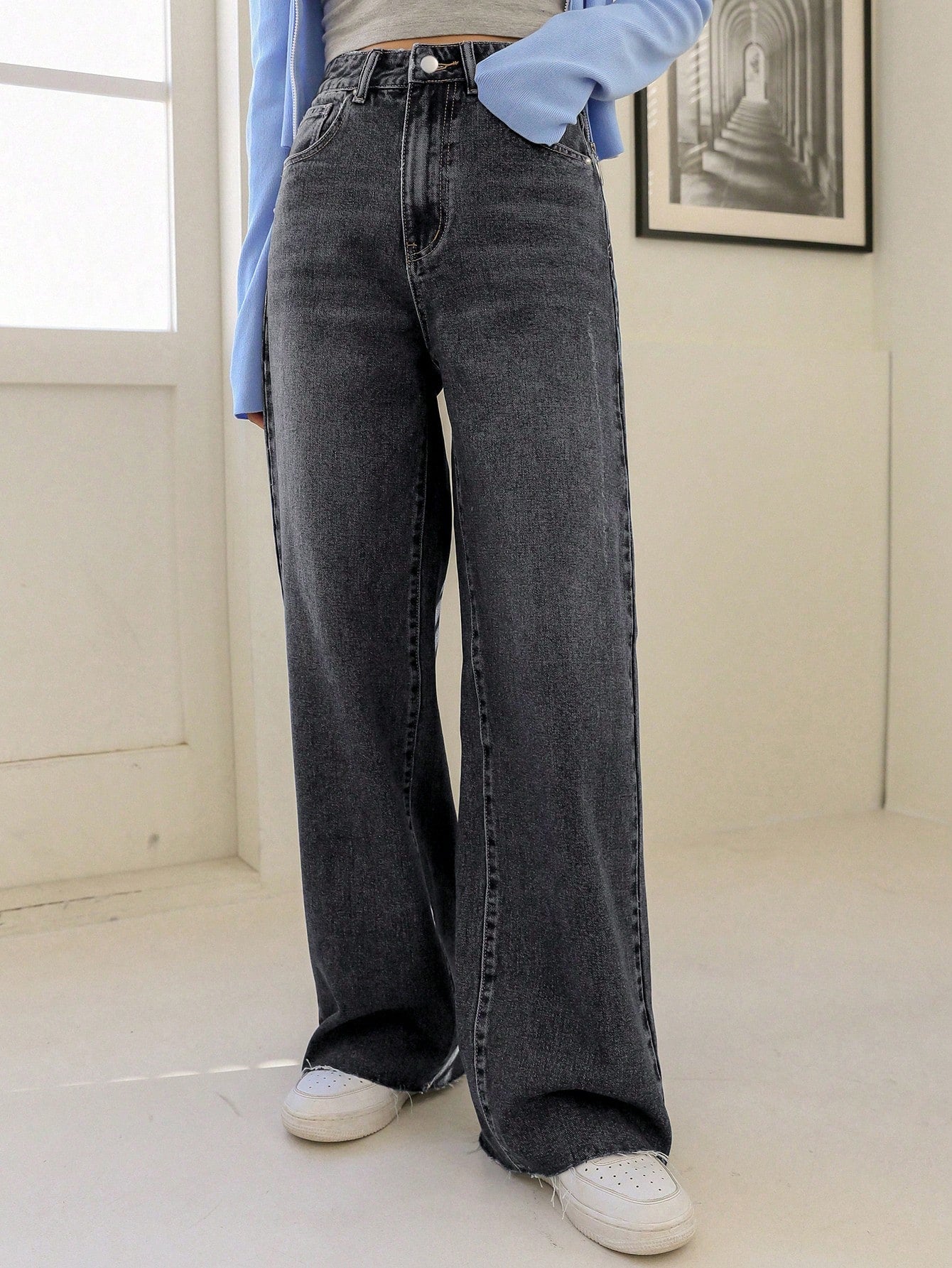 Ladies' Versatile Daily Wear Denim Long Pants