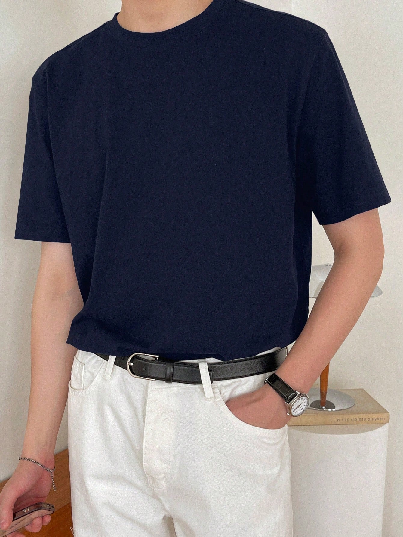 Men's Solid Color Round Neck Short Sleeve Sports T-Shirt For Summer Casual Wear