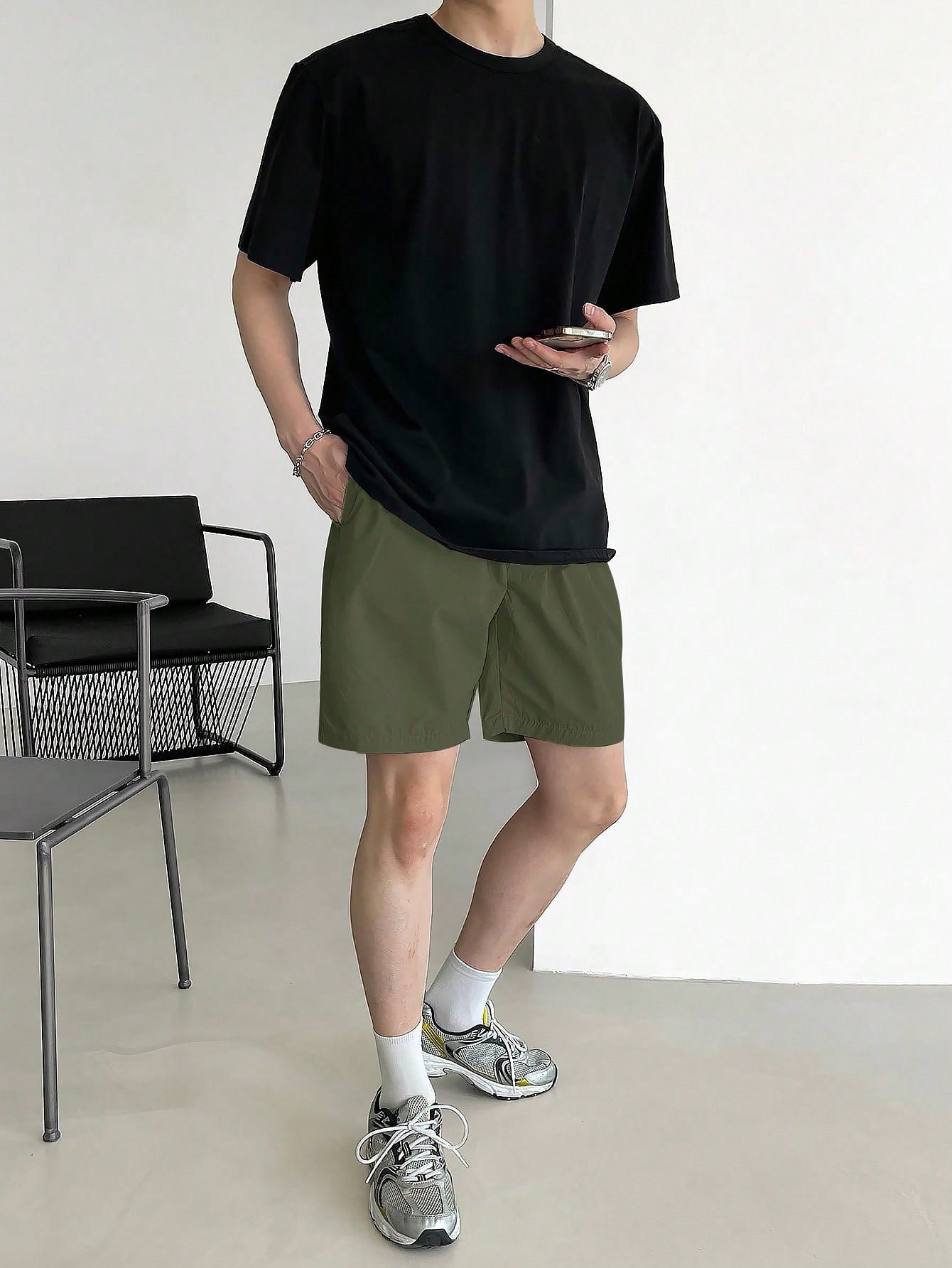 Men's Summer Solid Color Loose Fit Casual Shorts