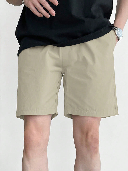 Men's Summer Solid Color Casual Loose Khaki Shorts