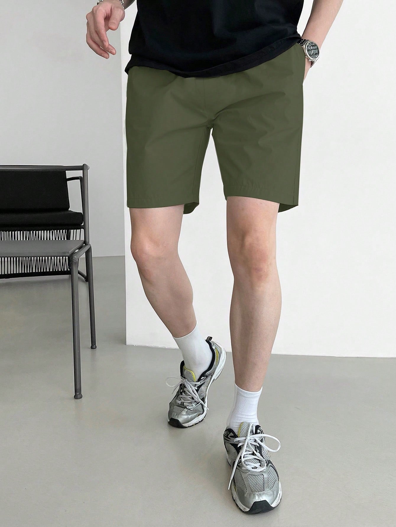 Men's Summer Solid Color Loose Fit Casual Shorts