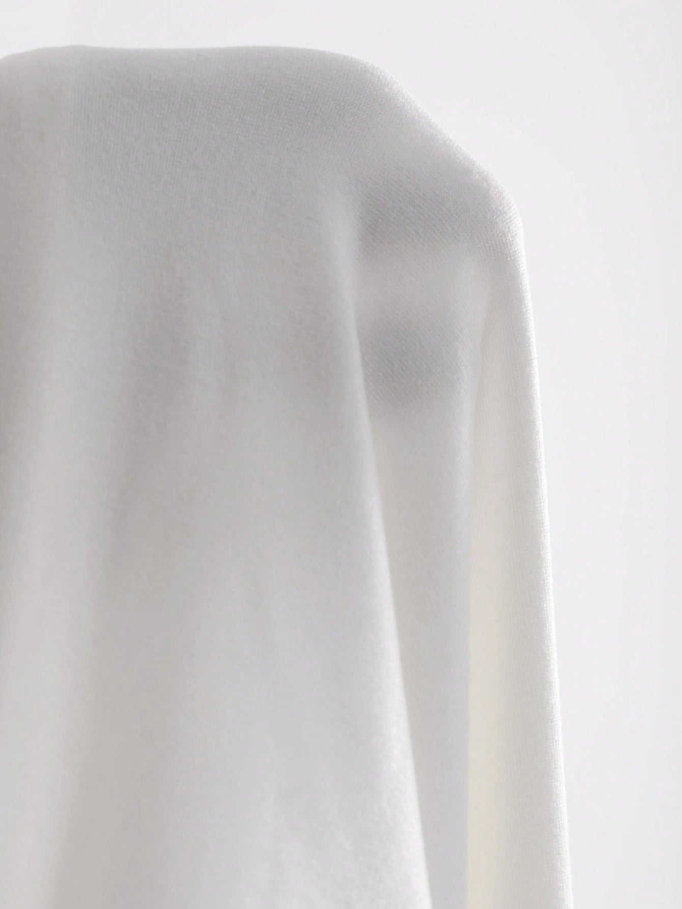 Plus Size Solid Color Asymmetric Neckline Elegant Puff Sleeve T-Shirt