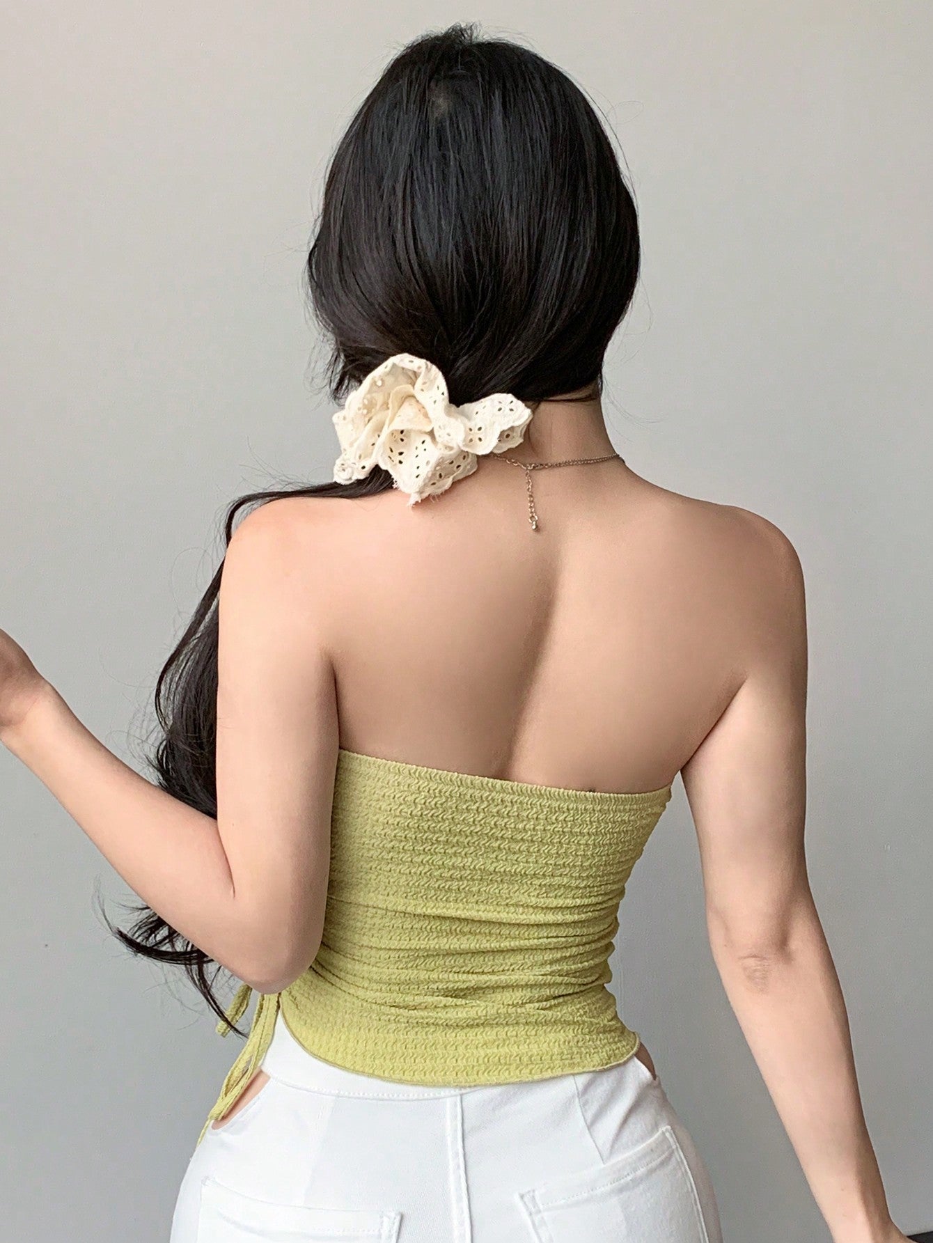 Women Asymmetrical Pleated Slim-Fit Bustier Top With A Design Sense