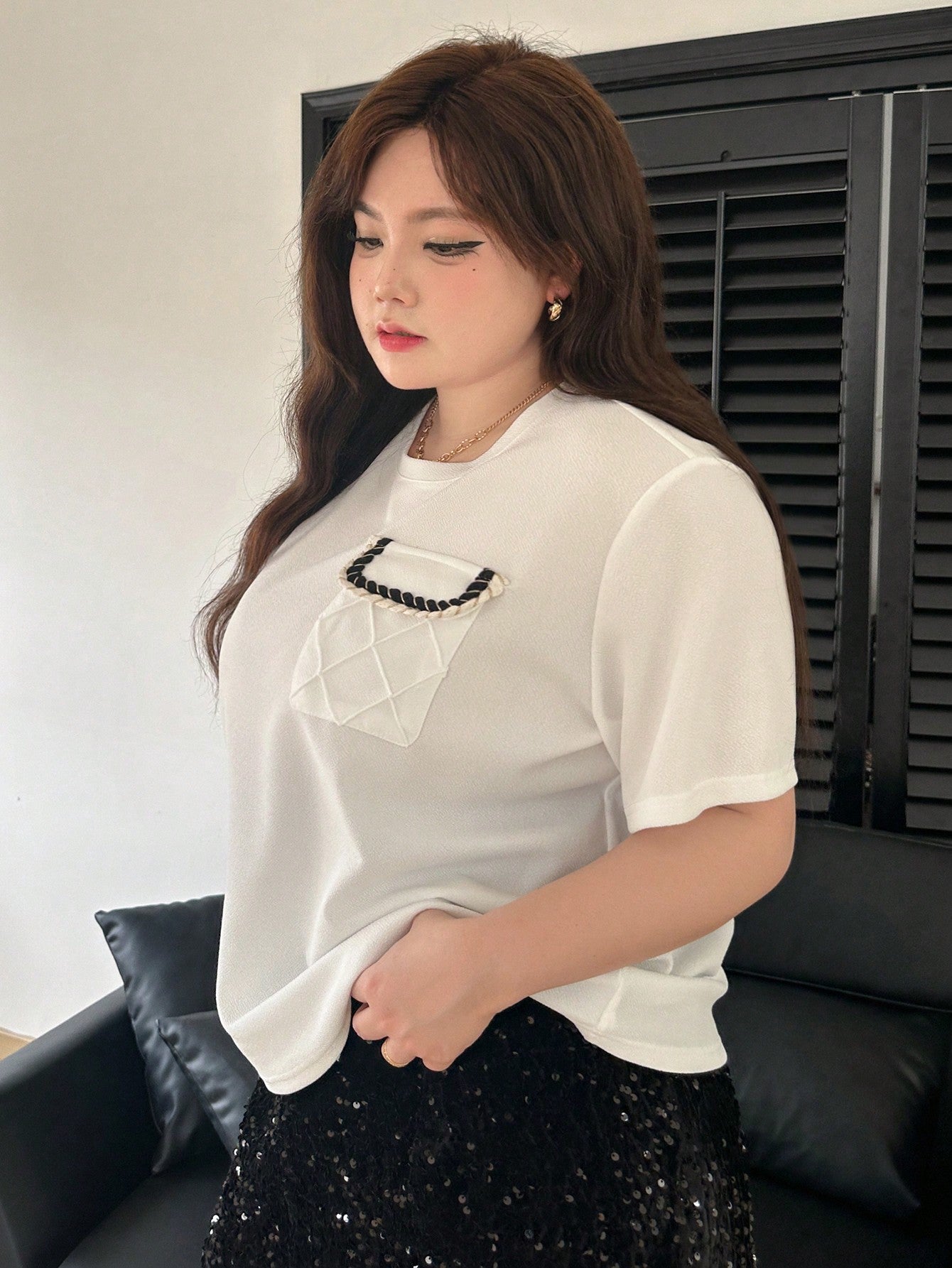 Plus Size Loose Fit Round Neck Casual Basic Short Sleeve T-Shirt