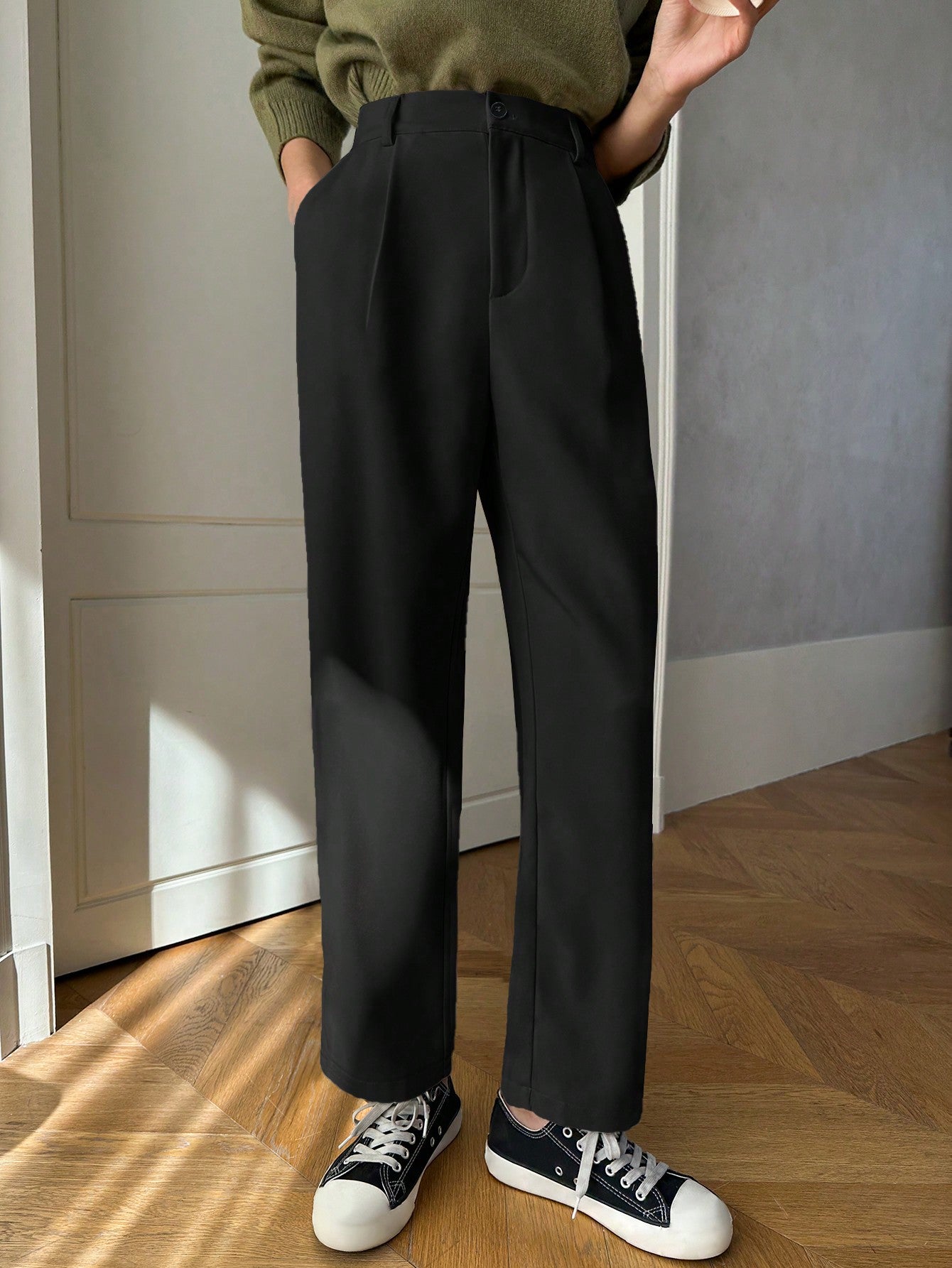 Women's Solid Color Simple Daily Suit Pants