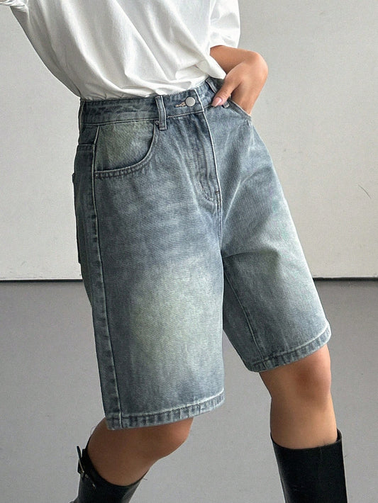 Summer Loose Denim Shorts For Daily Wear
