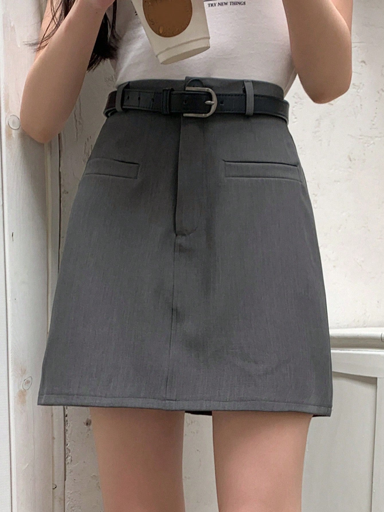 Women's Casual Solid Color A-Line Short Skirt