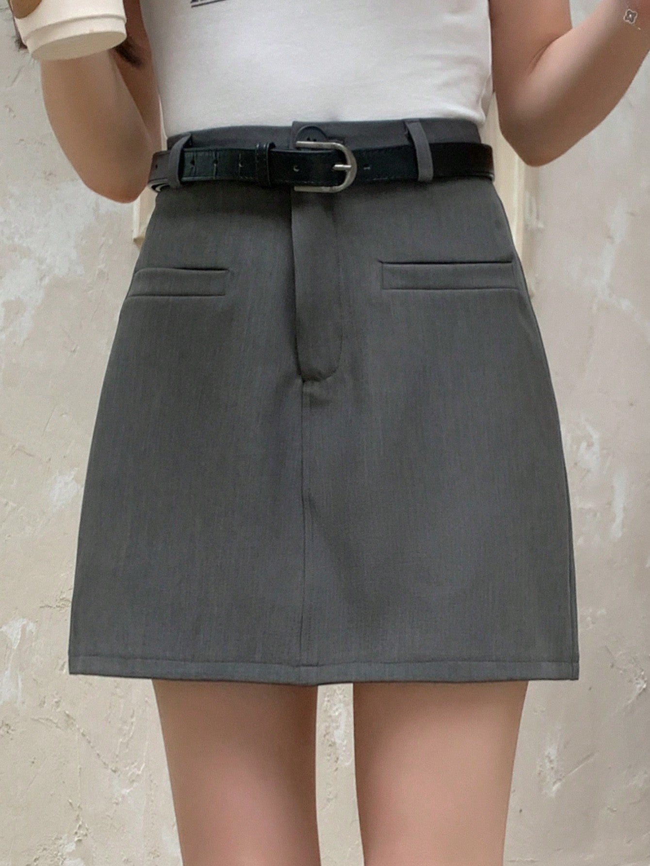Women's Casual Solid Color A-Line Short Skirt
