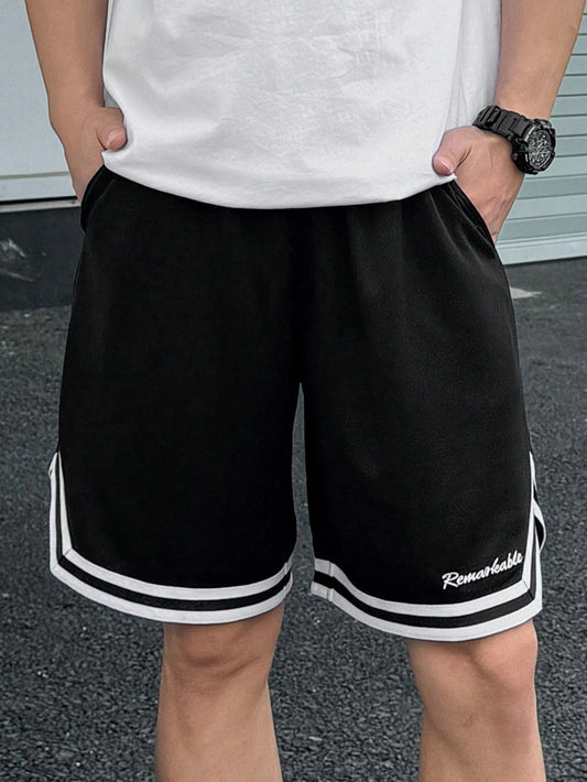 Men's Summer Sports Shorts With Alphabet Embroidery