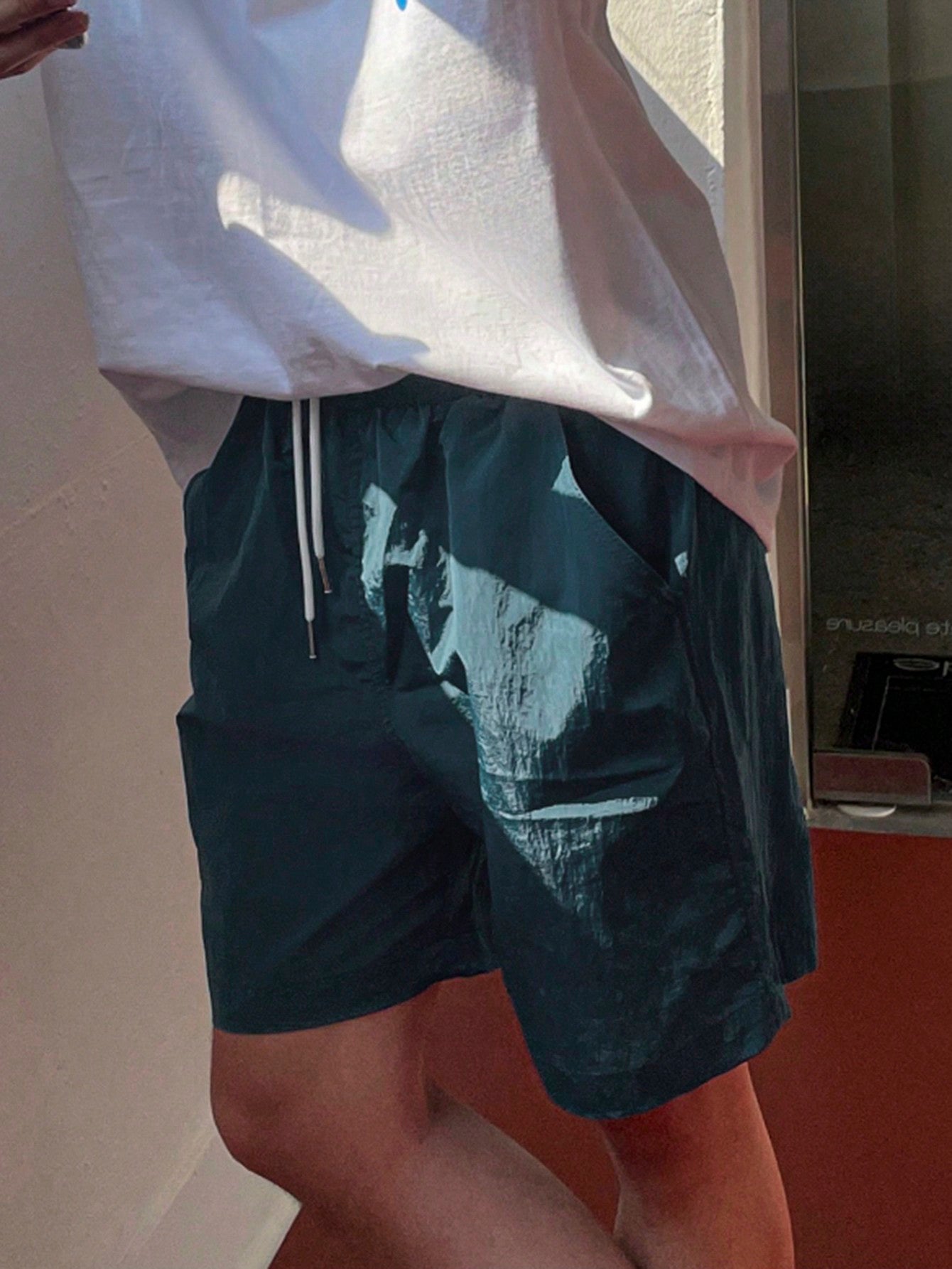Men Summer Solid Color Casual Shorts For Daily Wear In Spring And Summer