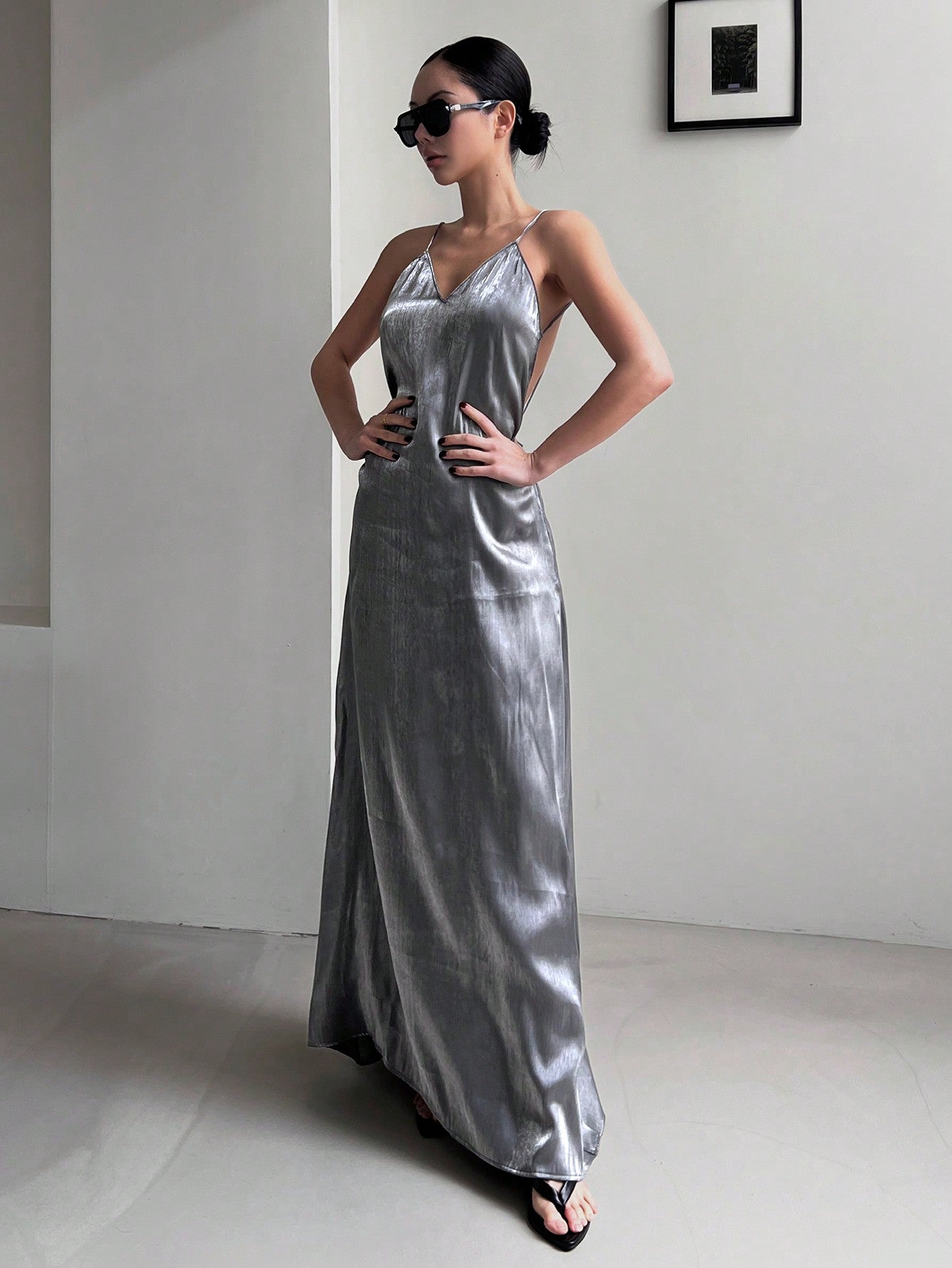 Ladies" Fashionable Backless Long Design Sleeveless Dress