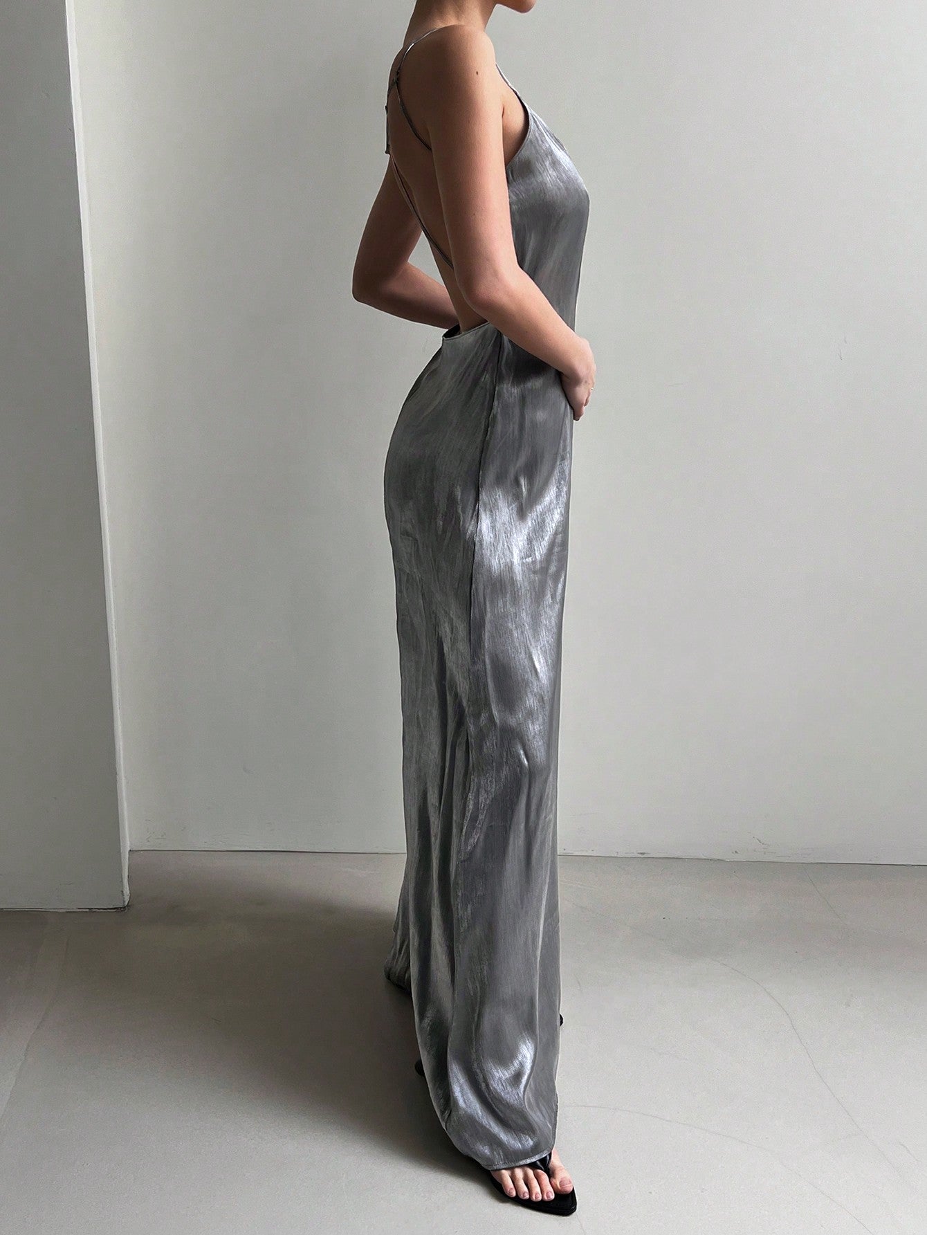Ladies" Fashionable Backless Long Design Sleeveless Dress
