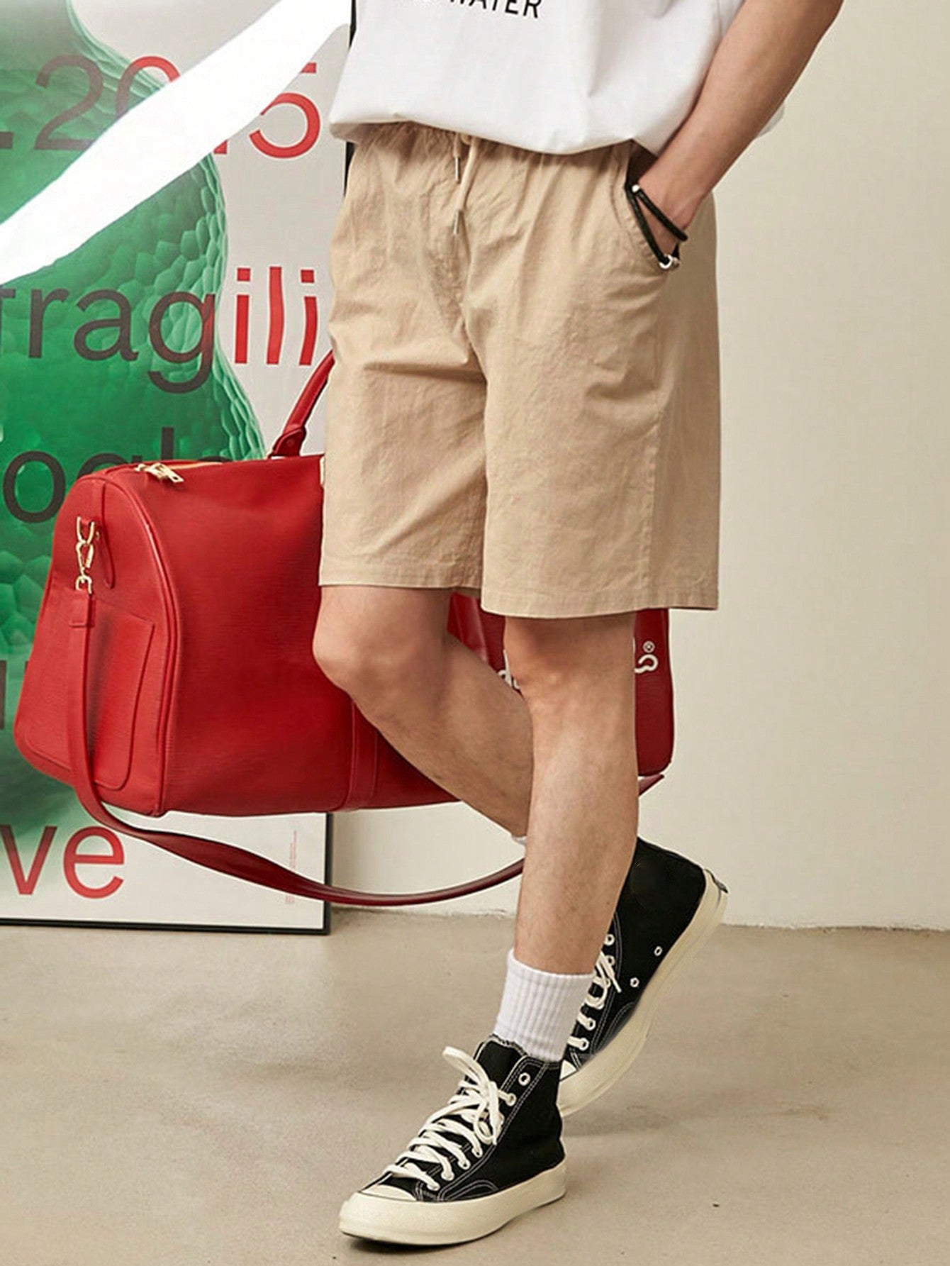 Men Summer Solid Color Simple All-Match Shorts