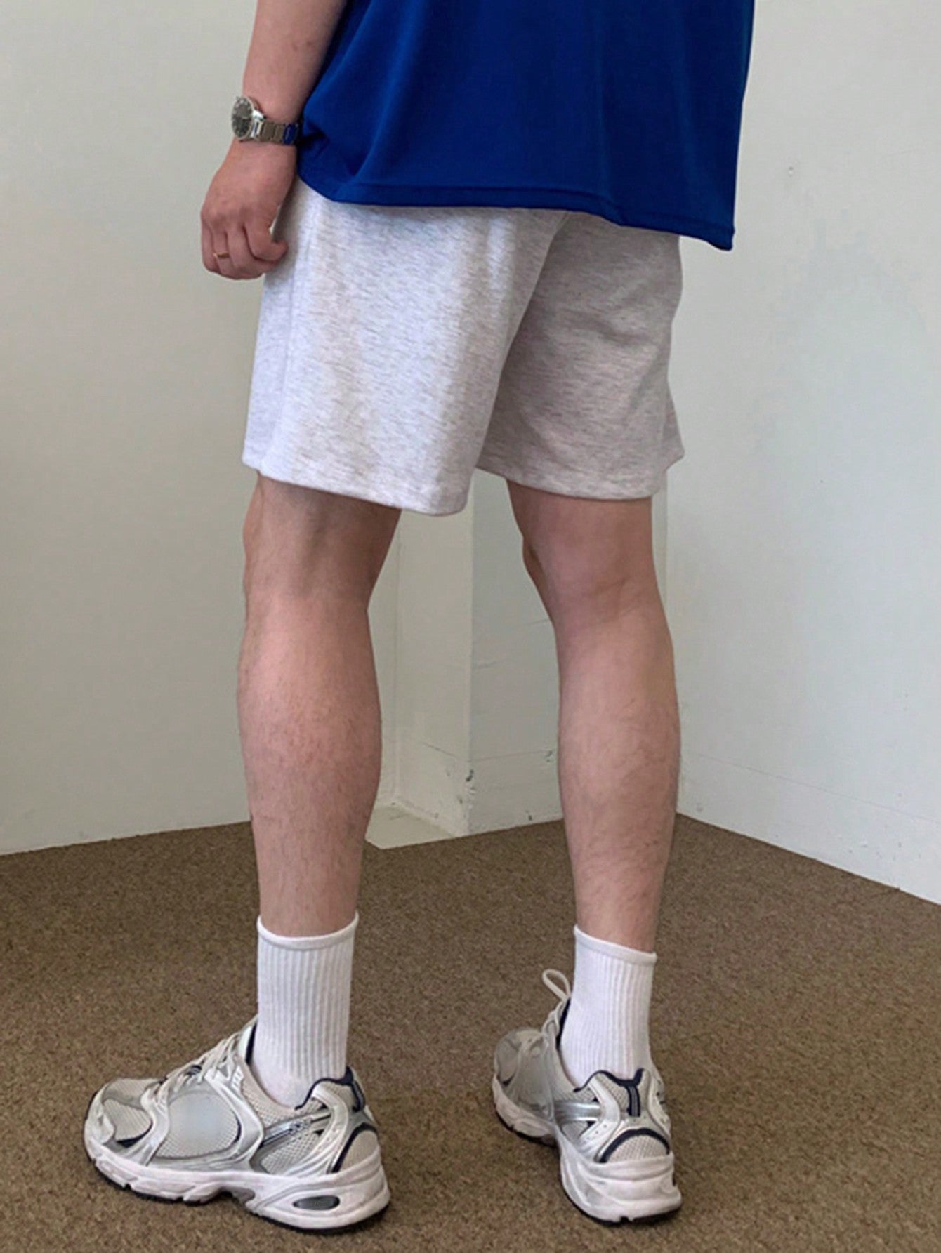 Men Summer Solid Color Simple Casual Shorts