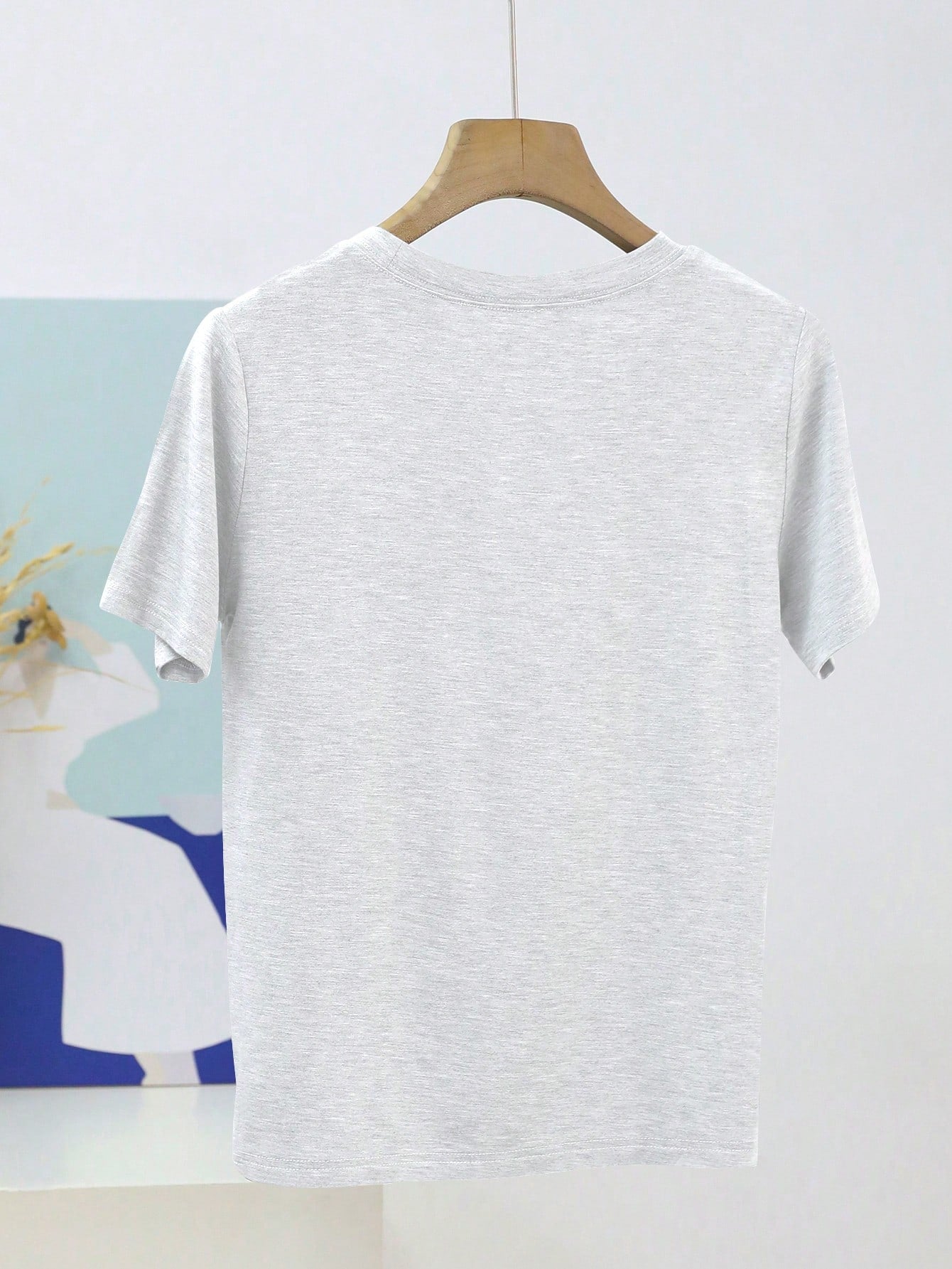 Women Solid Color Simple Round Neck Short Sleeve Summer Daily T-Shirt