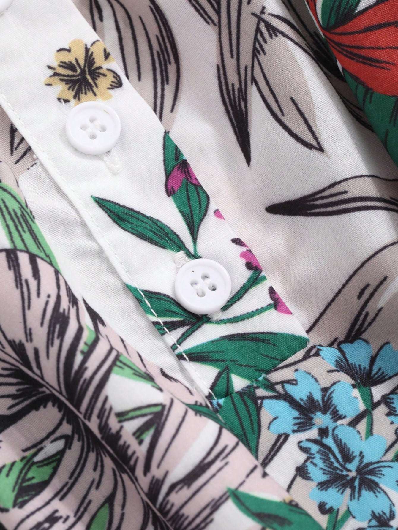 Vacation Style Plant Pattern Loose Printed Sleep Dress