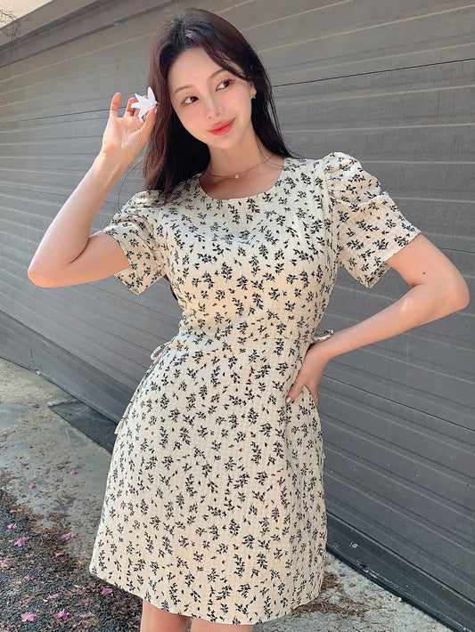 Women's Fashionable Printed Short Sleeve Dress