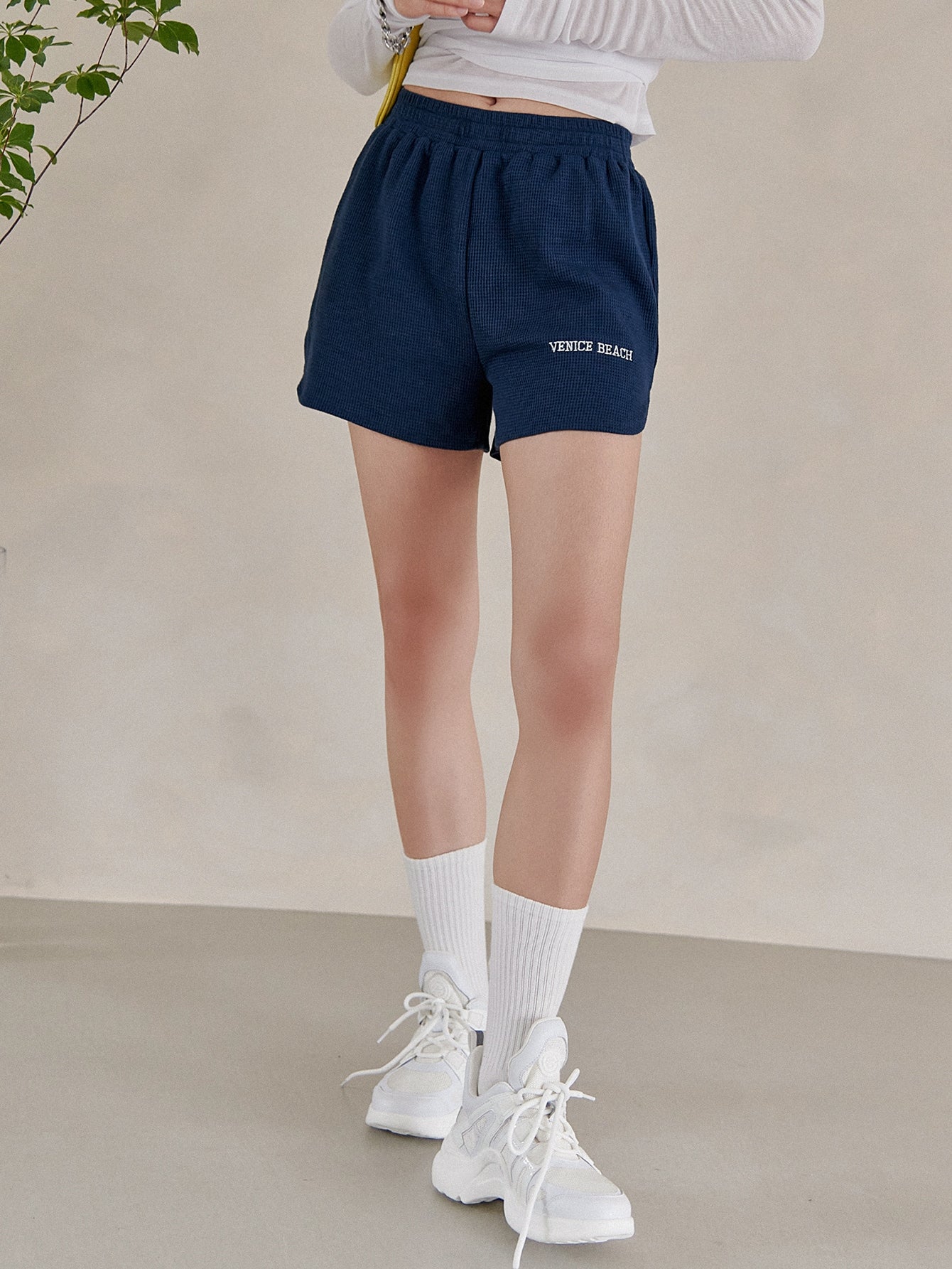 Letter Embroidered Track Shorts