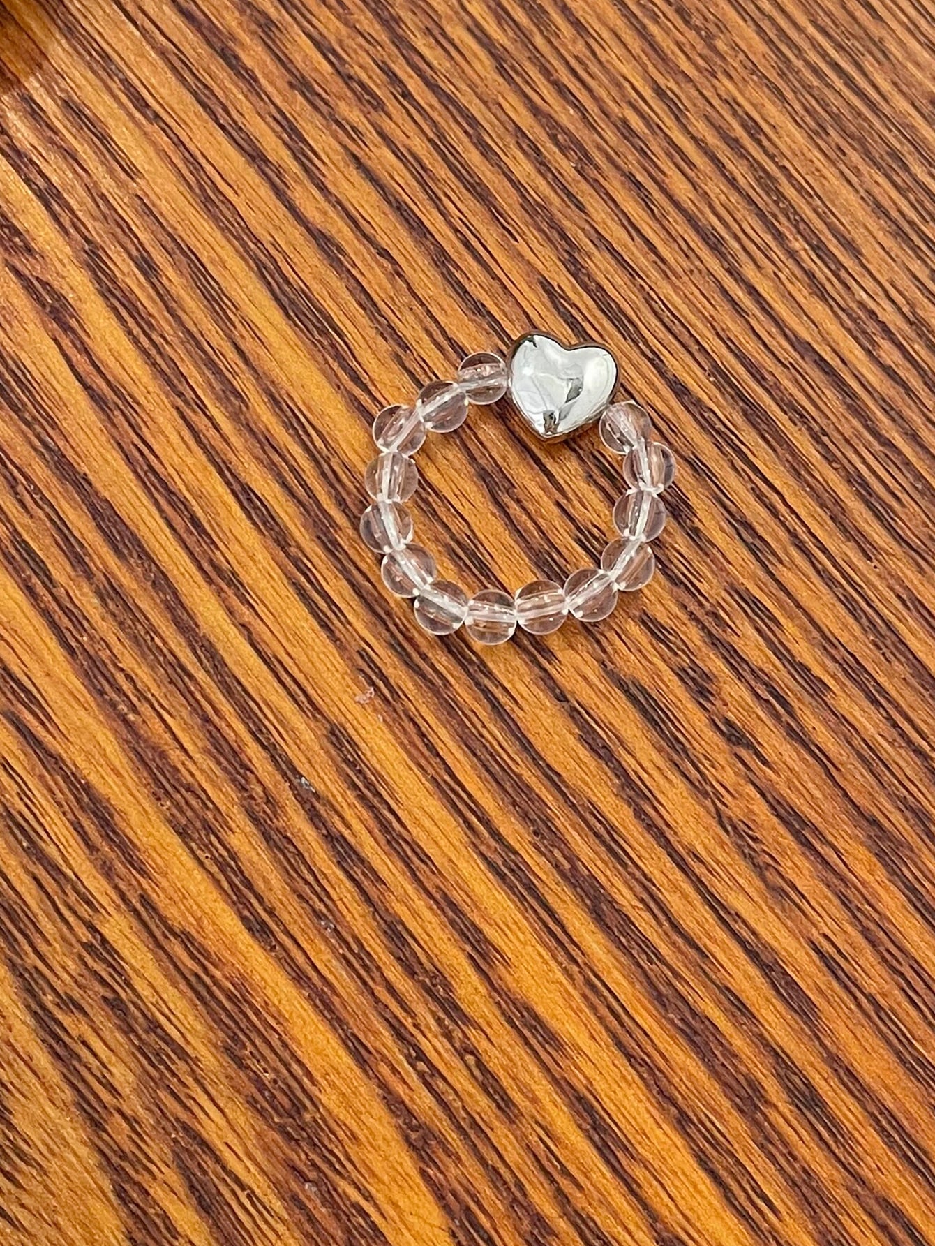 Heart Decor Beaded Ring