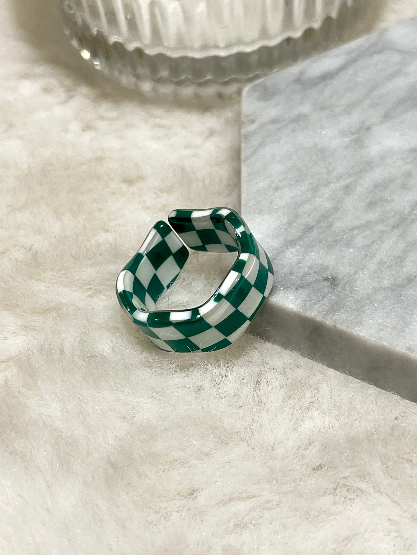 Plaid Cuff Ring