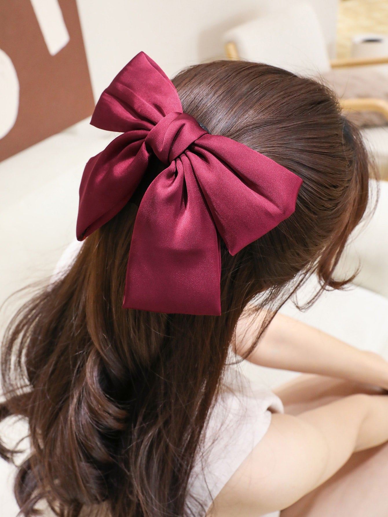 Solid Bow Hair Clip Cute