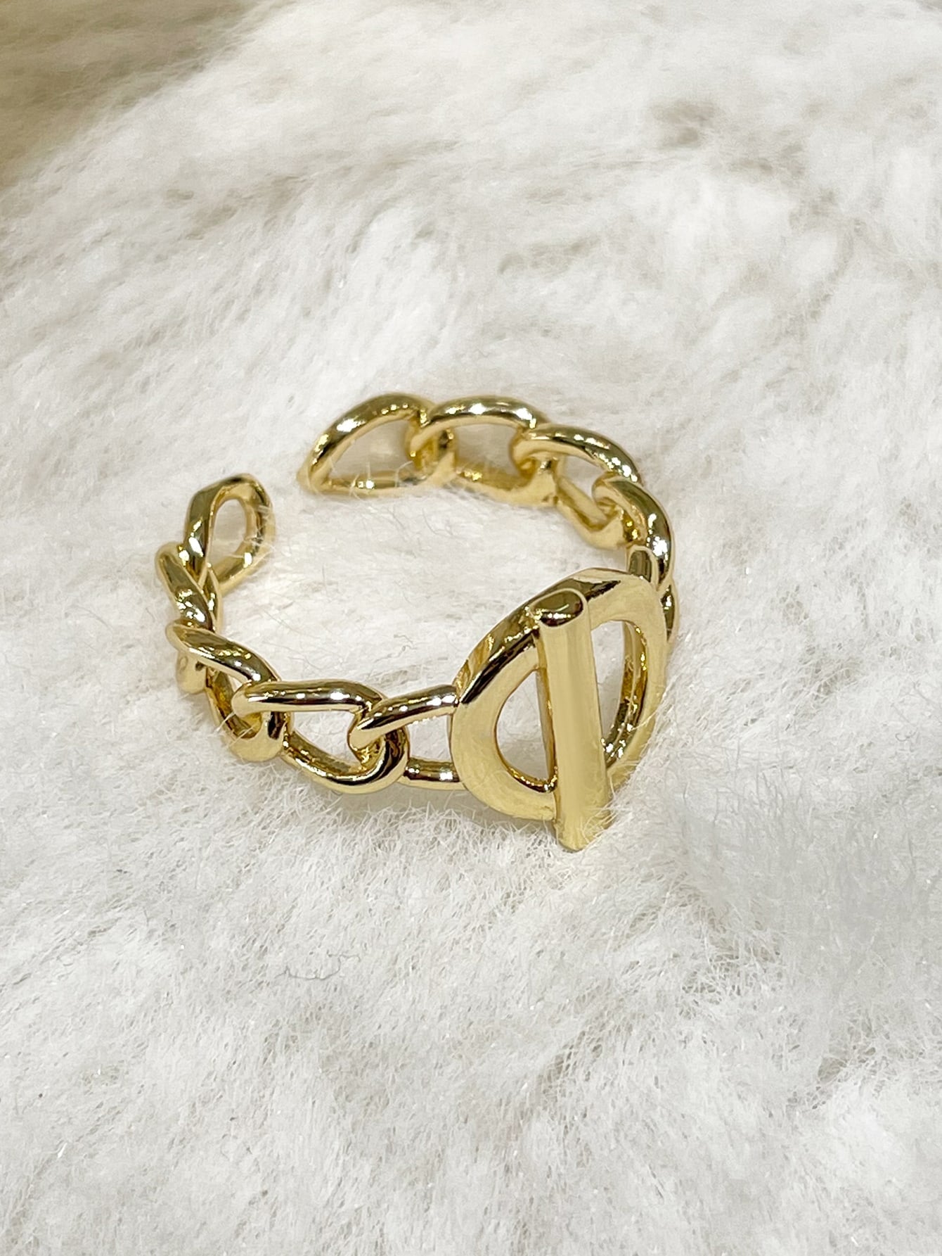 Chain Design Cuff Ring