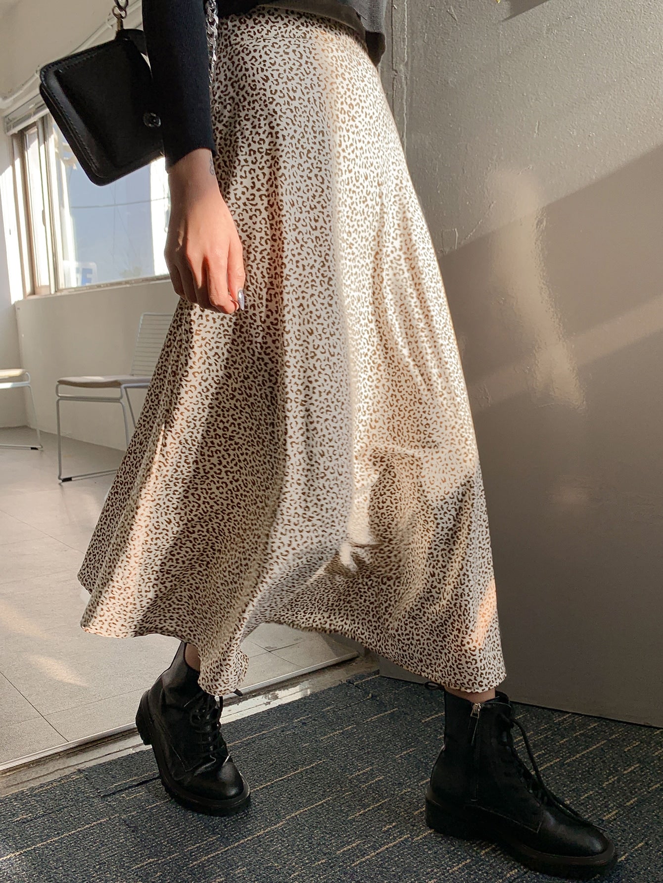 Leopard Print High Waist Skirt