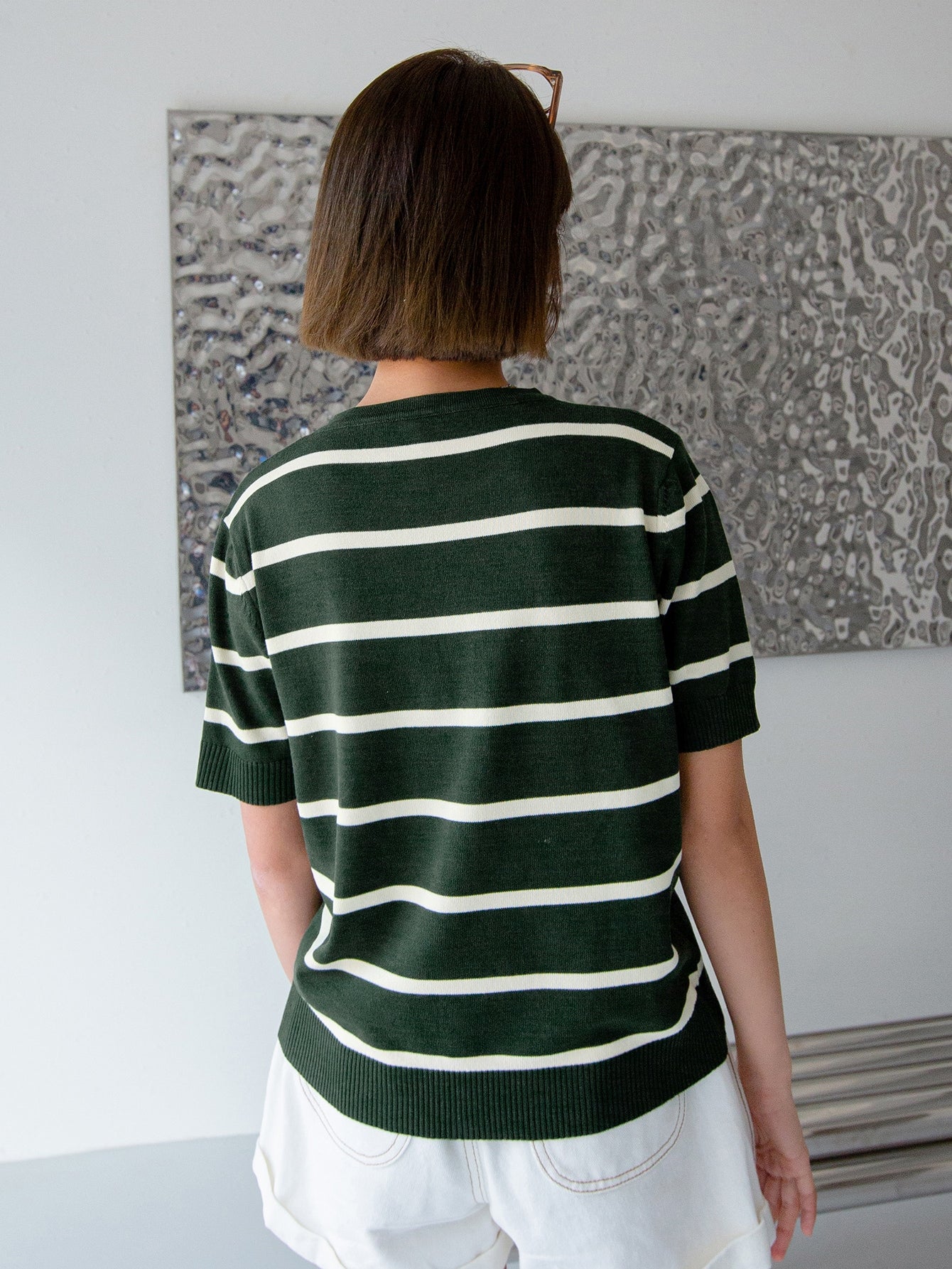 Stripe Pattern Knit Top