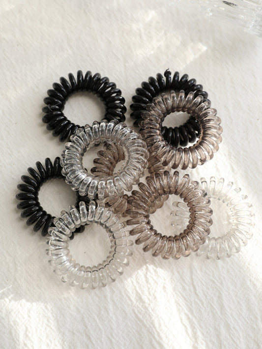 9pcs Telephone Wire Design Hair Tie Casual