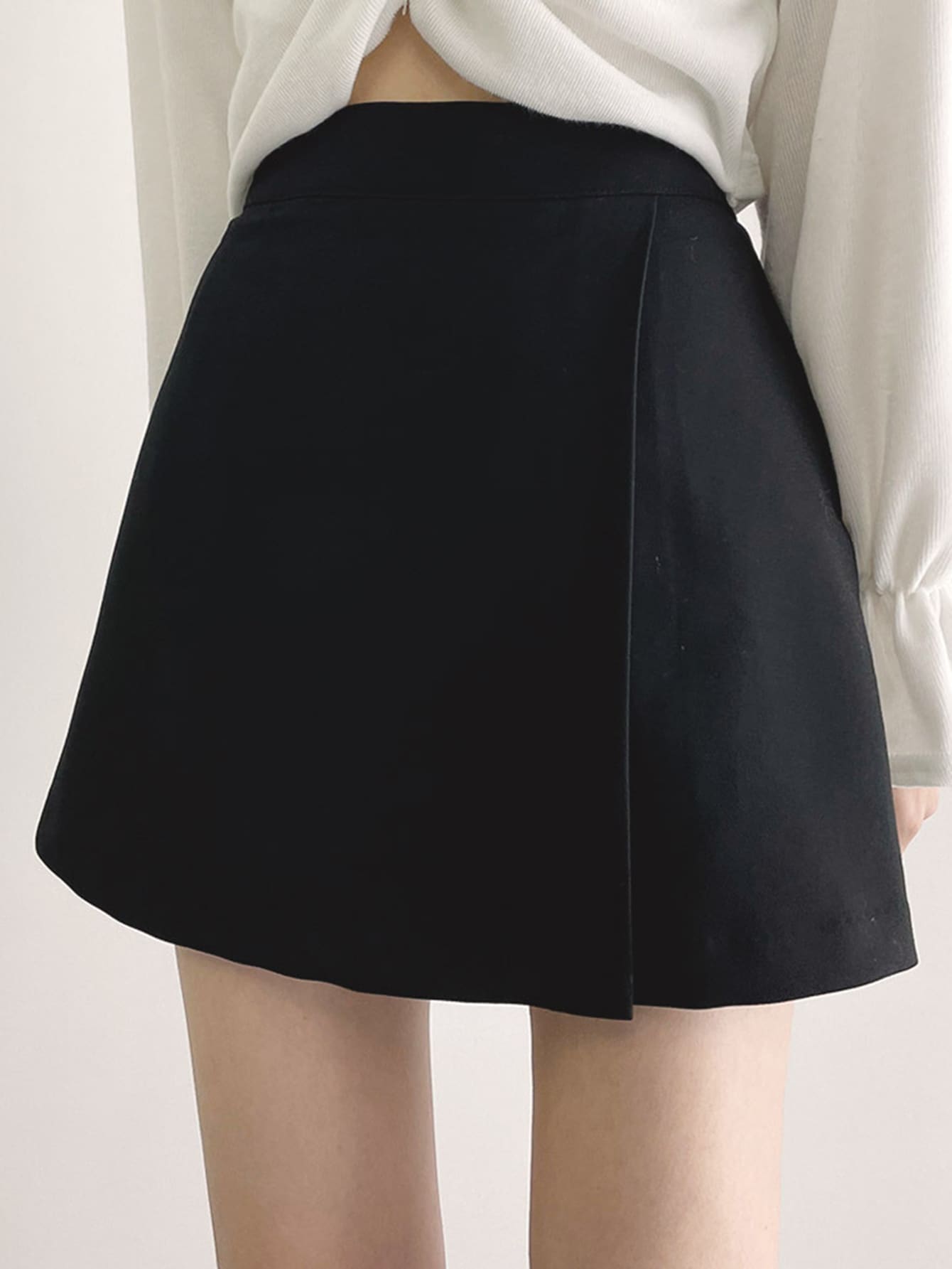 Solid A-Line Skirt