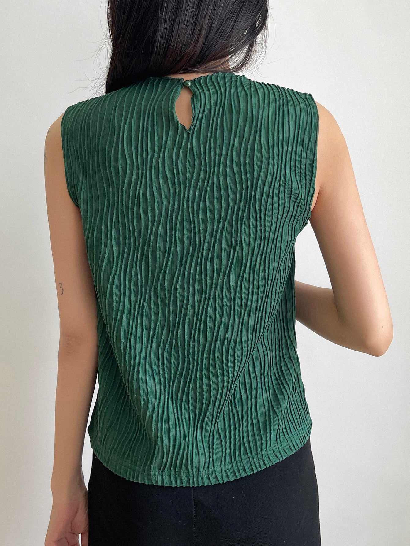 Stand Neck Solid Tank Top