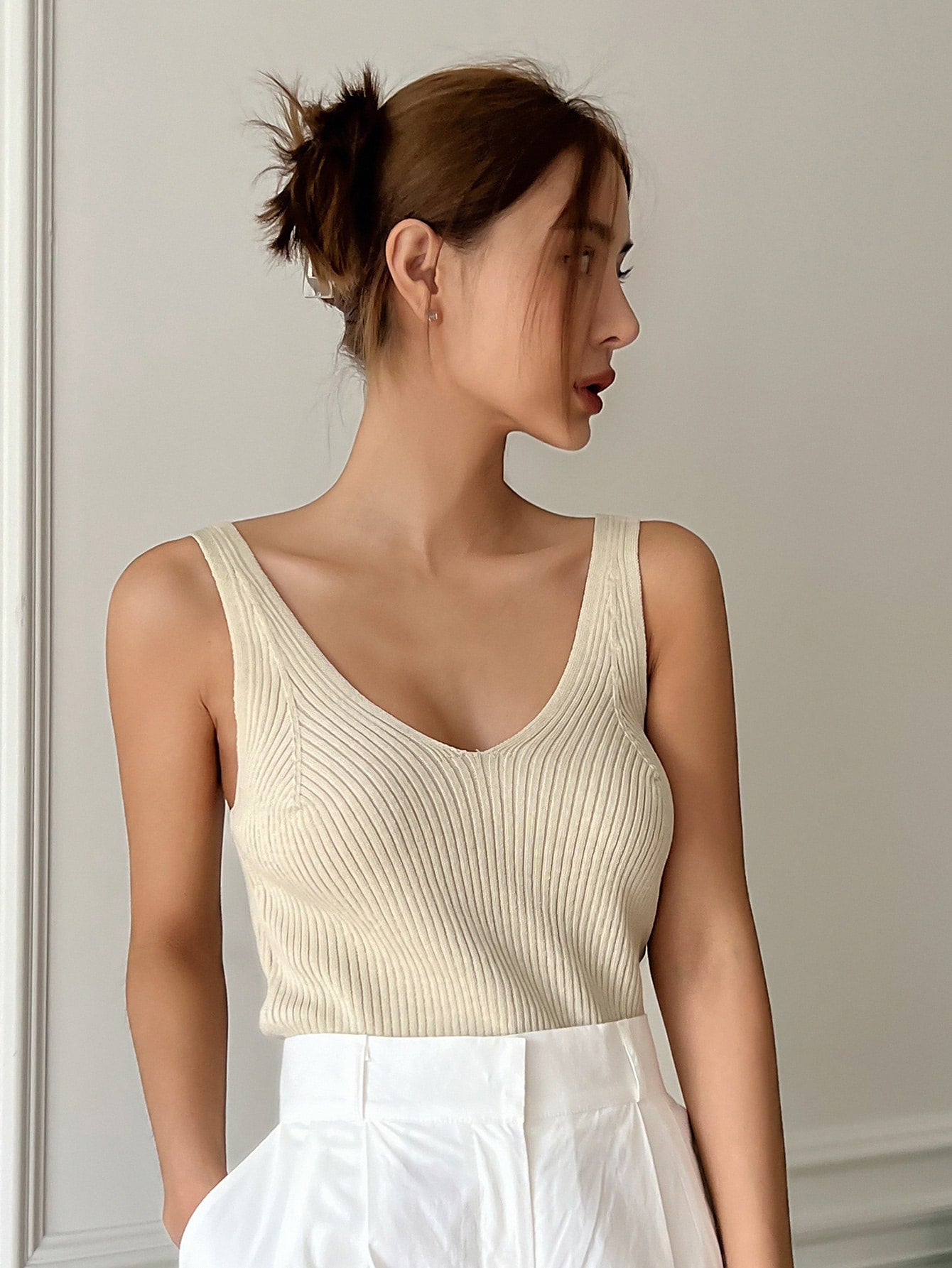 Solid Ribbed Knit Top